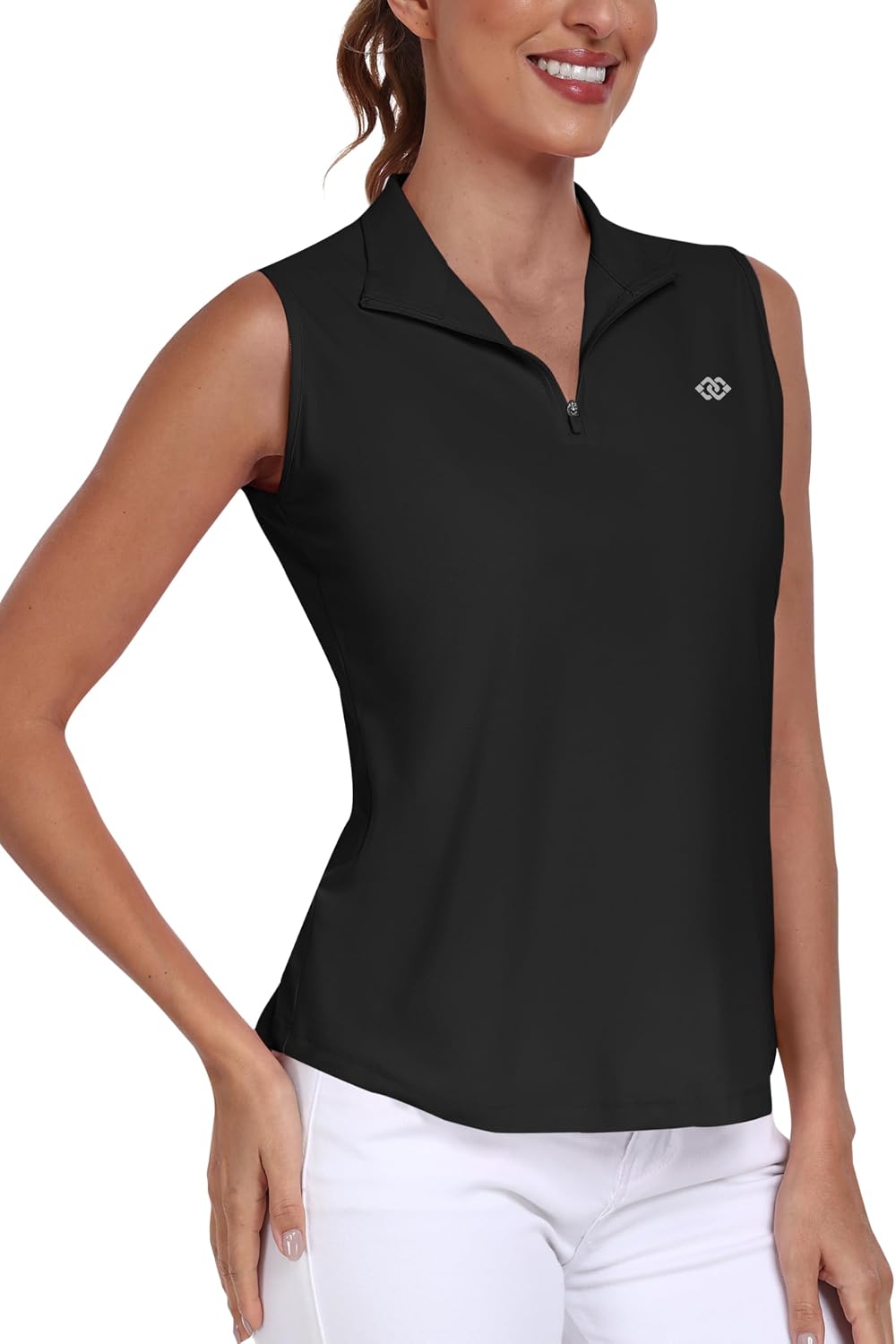 Detalle de MoFiz Donna Polo T Shirt Senza Maniche Golf Camicia Estiva Traspirante con Cerniera UPF50+