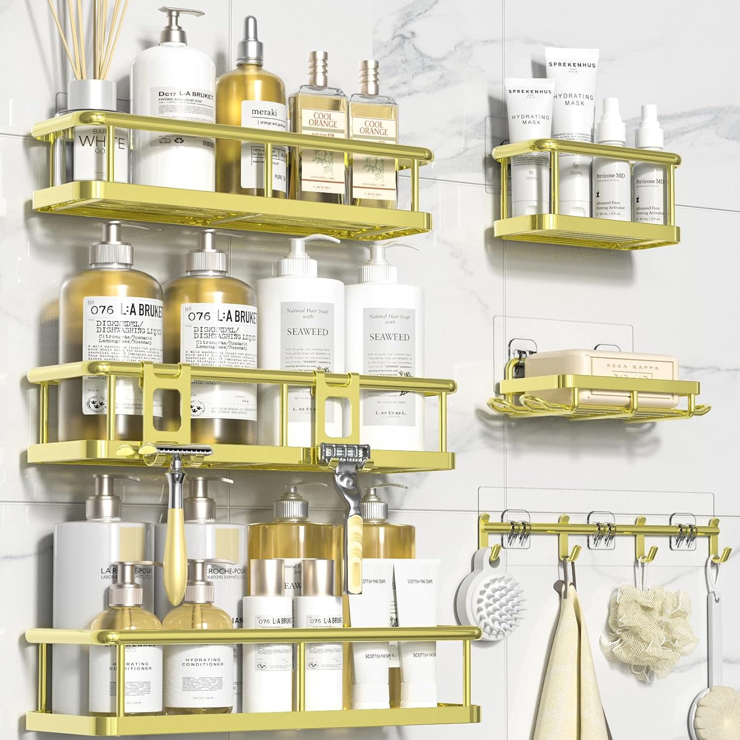 Thumbnail 6 de YASONIC Shower Caddy, XXL Rustproof Shelves