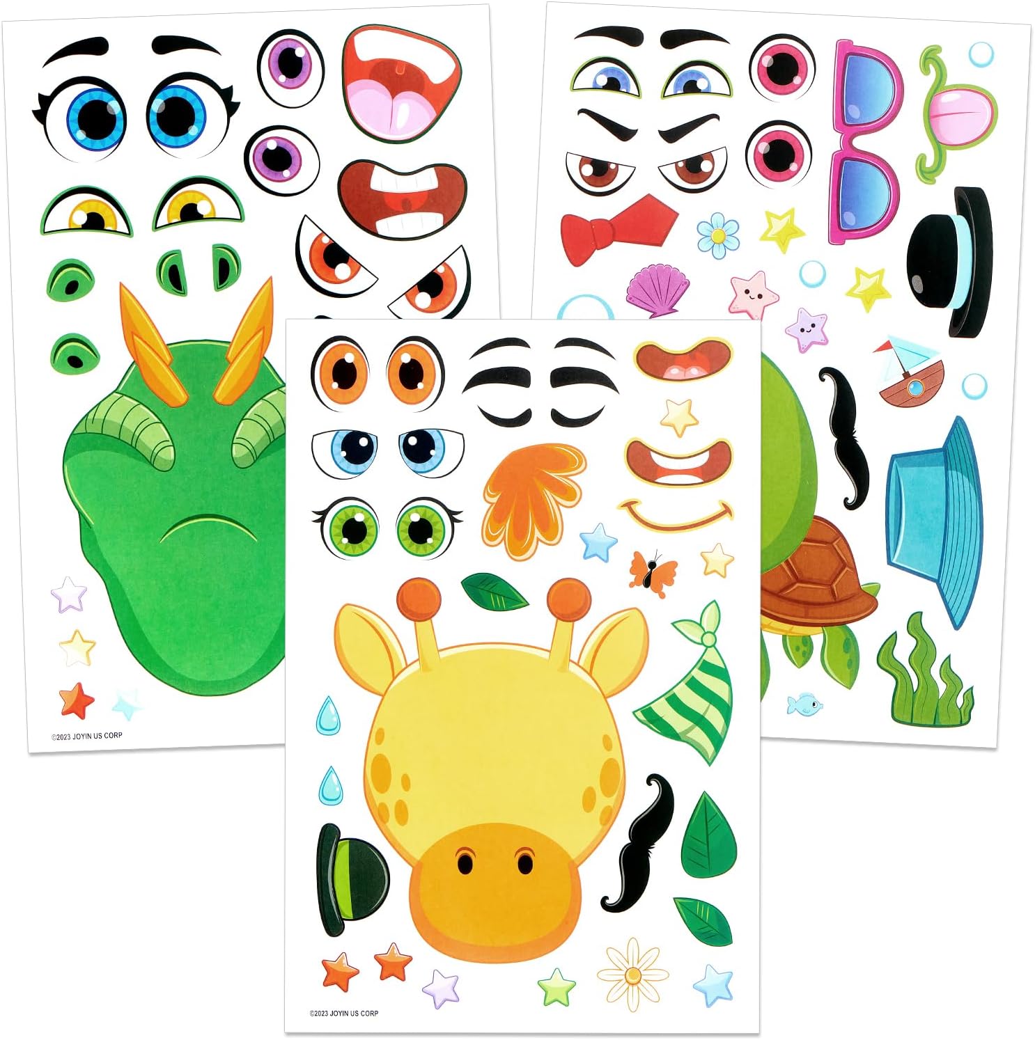 Thumbnail 4 de JOYIN 36 Sheets 9"x6" Make-a-Face Animal Stickers for Kids (36-Piece Set)