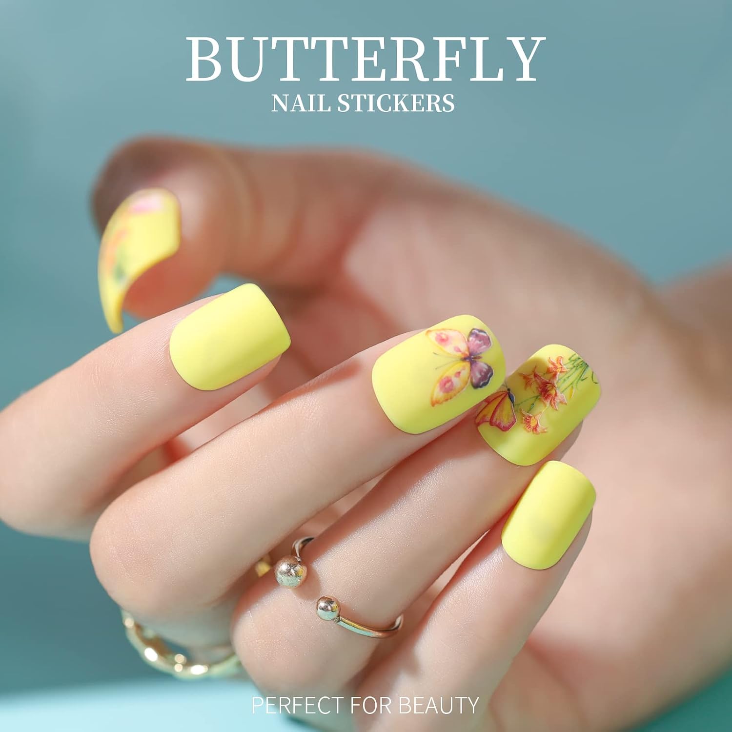 Thumbnail 1 de Teenitor Short Square Press on Nails (576 pcs) with Glue and Adhesive Stickers, Matte & Glossy Short False Nails