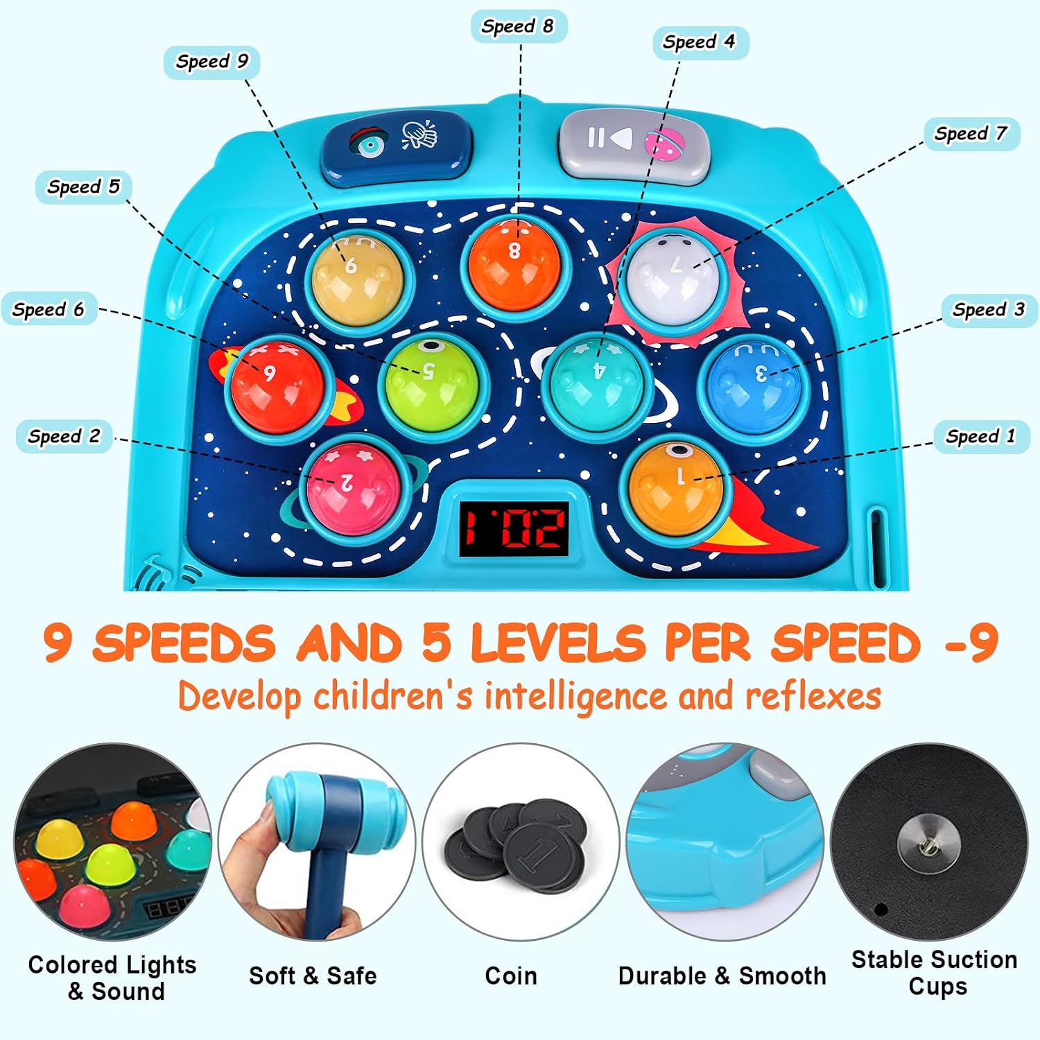Thumbnail 4 de Whack Game Mole for Toddlers (Pounding Toy) with Sound, Light & PK Mode, Age 3–12
