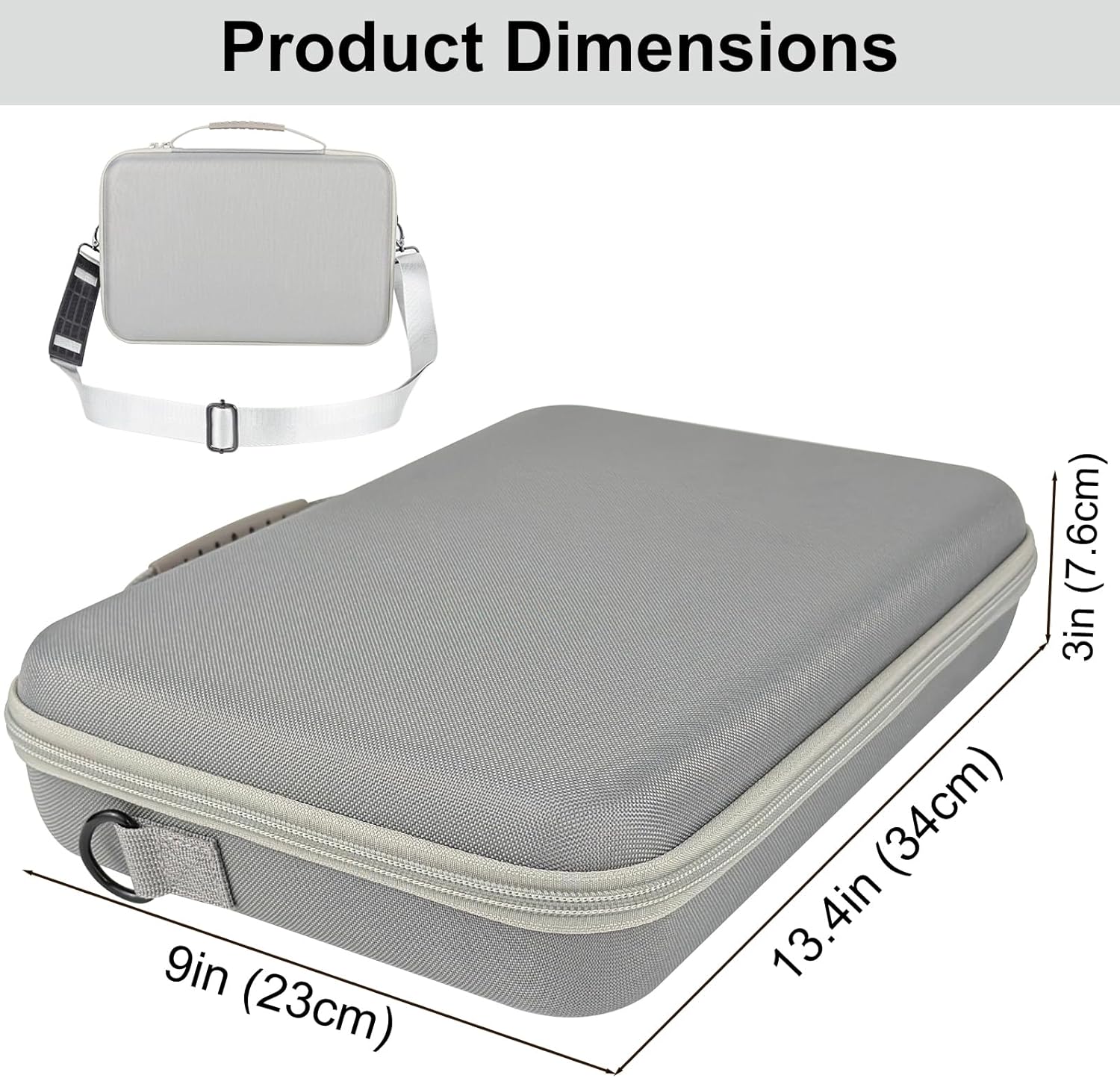 Detalle de Neehows hard travel barber case for hair clippers with adjustable shoulder strap (Grey)
