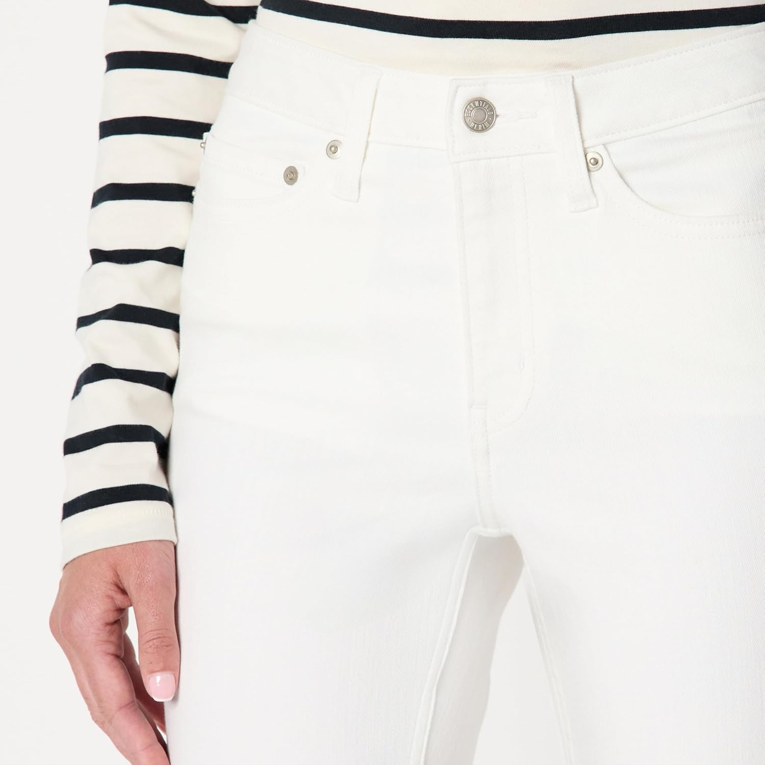 Detalle de Amazon Essentials Women's High Stretch Mid-Rise Skinny Jeans
