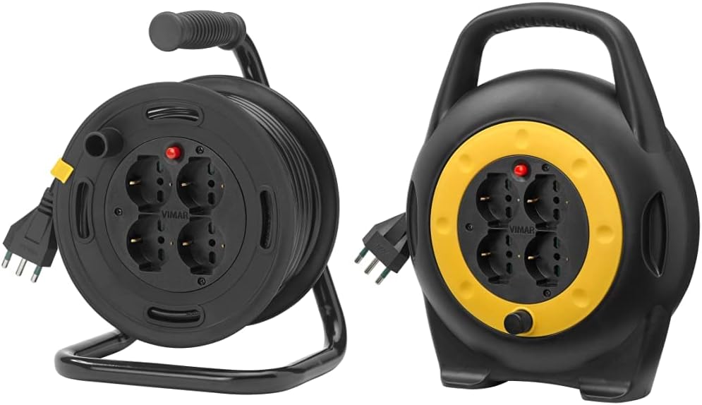 Detalle 2 de VIMAR 0P32733 Avvolgicavo 2P+T 16A 230V con Disgiuntore Termico di Protezione – Multicolore