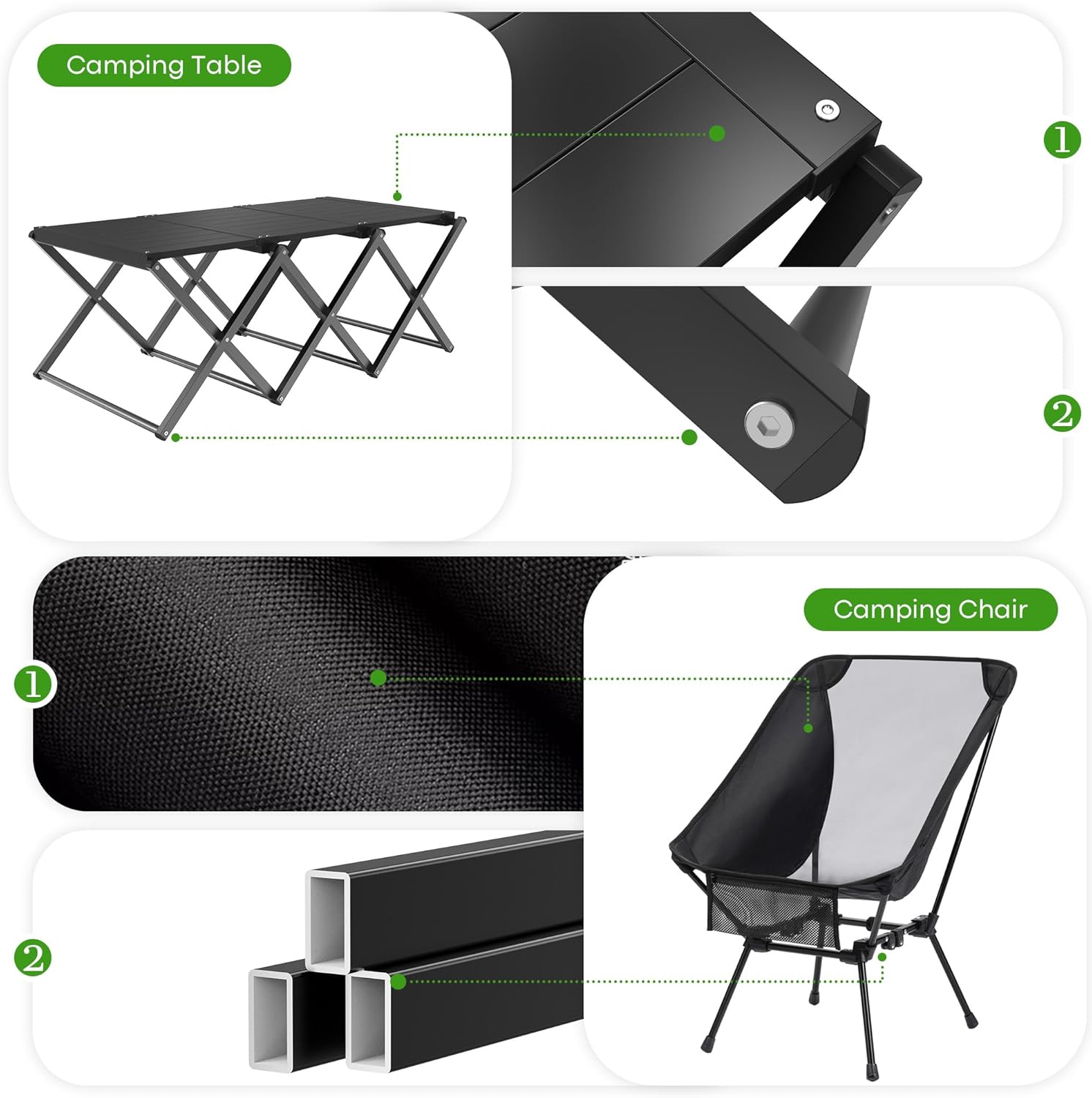 Thumbnail 4 de Hsundries 2 in 1 Aluminum Folding Camping Table with Chair — Portable Set 🎪