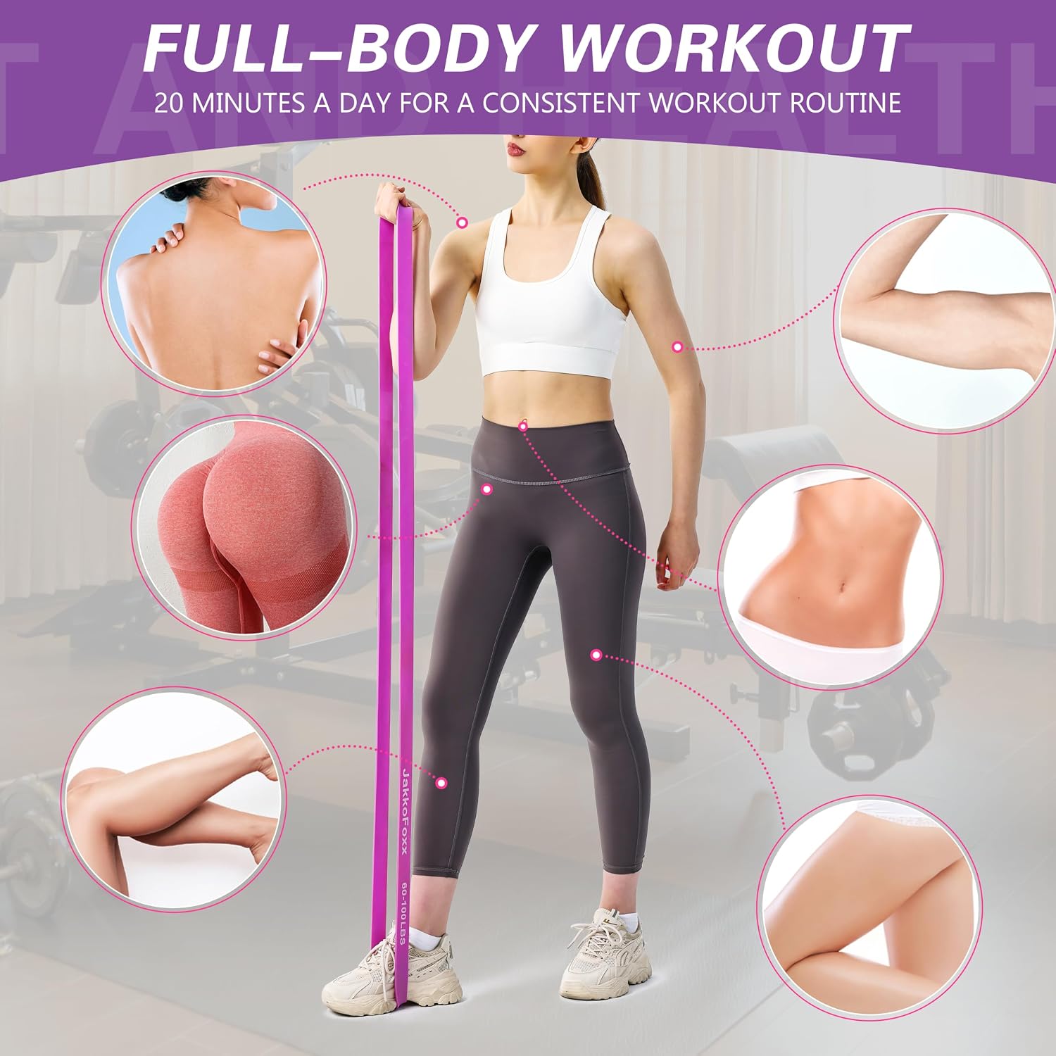 Detalle de JAKKOFOXX Stretching Assist Band weerstandsbanden voor krachttraining
