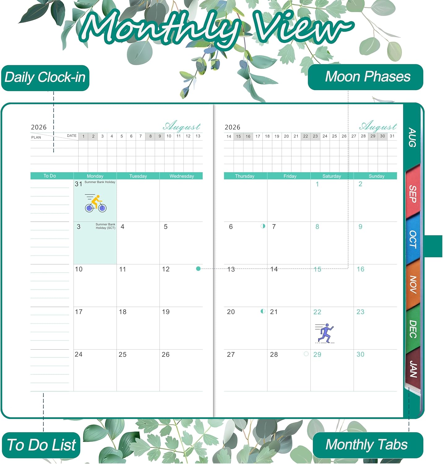 Thumbnail 4 de Academic Diary 2026–2027 A5 Day to Page (Pink) Hardback Planner with Pen Holder