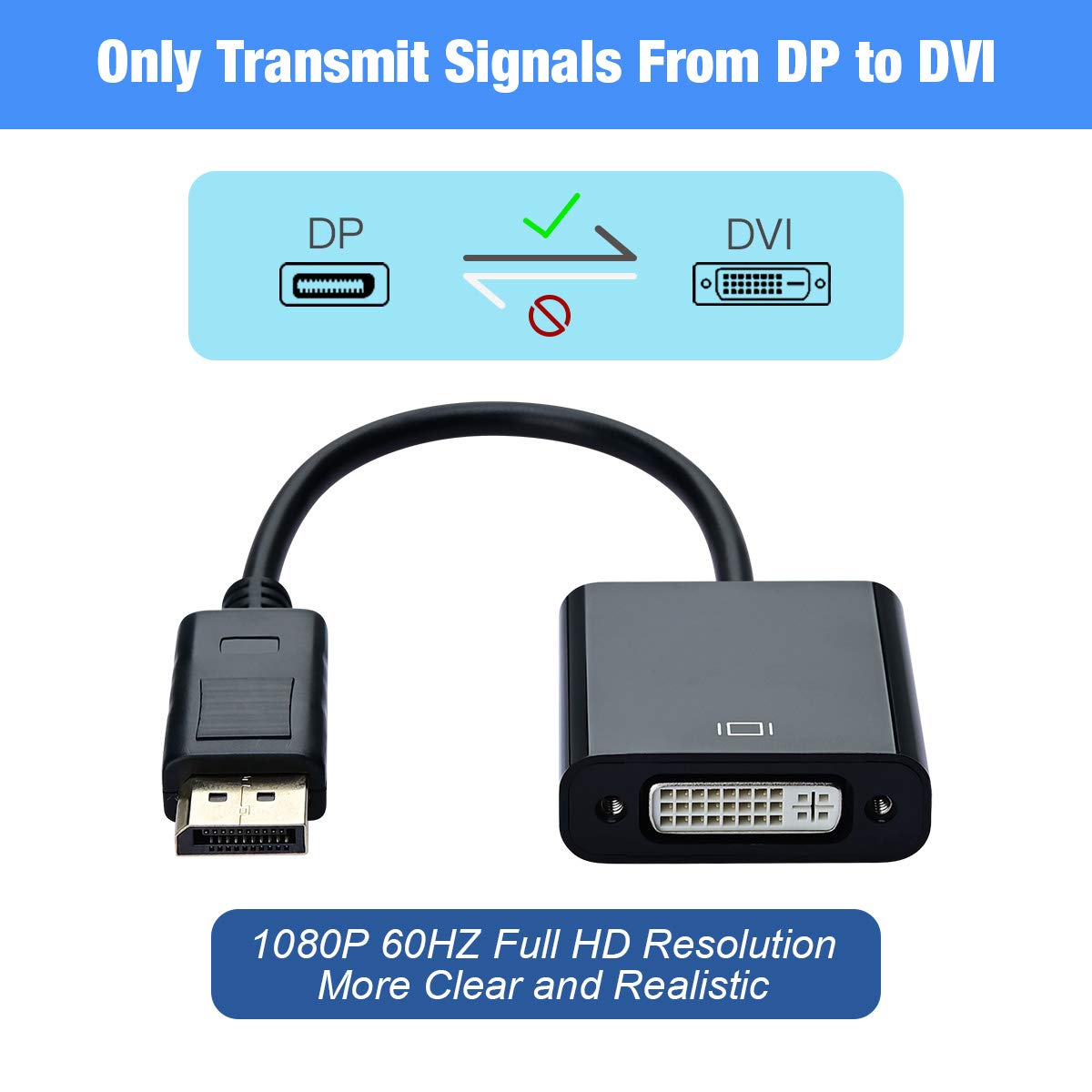 Thumbnail 3 de COVVY DP to DVI adapter cable 1080p