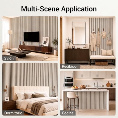 Thumbnail 7 de TONOR Paneles Acústicos Decorativos Madera 120x60 cm, 6 Uds. – Roble