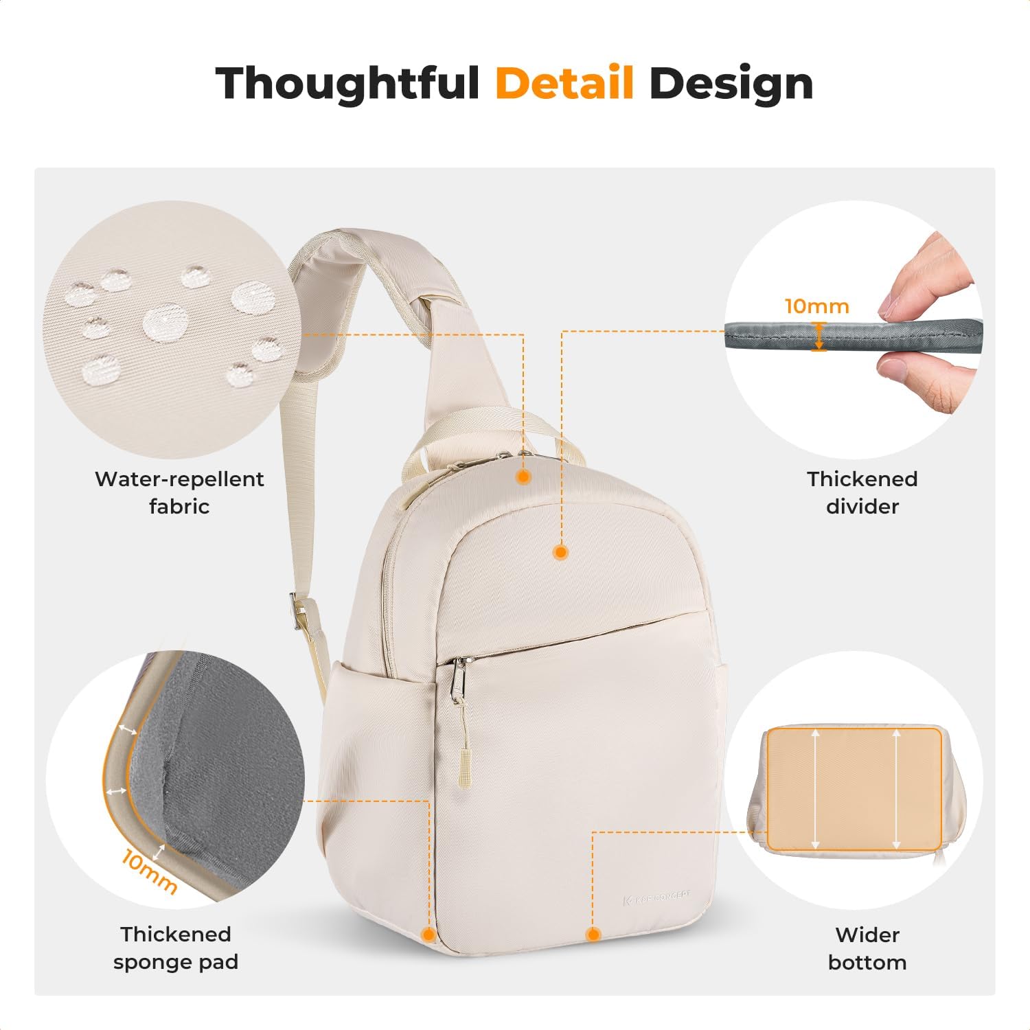Detalle 2 de K&F CONCEPT Kameratasche: Kompakte Sling-Umhängetasche für DSLR/SLR inkl. verstellbarem Schultergurt