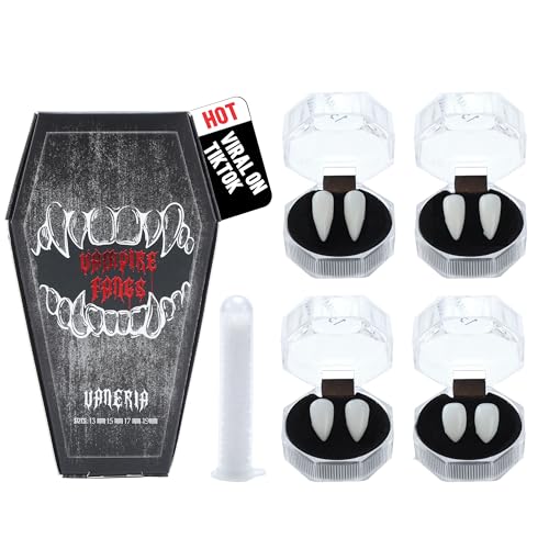 VANERIA Crocs de vampire pour cosplay en PVC, 4 tailles avec adhésif