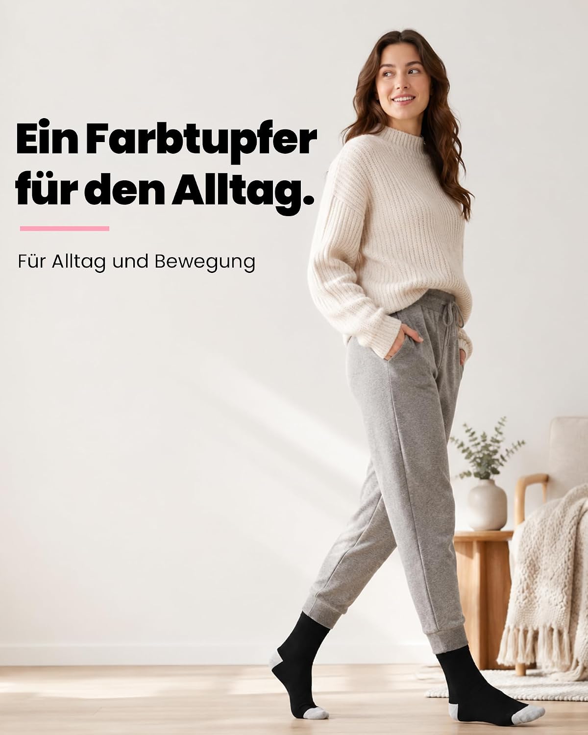 Thumbnail 6 de SockWaddles tunna långa damsockor i bomull – sömlös tå och förstärkt häl