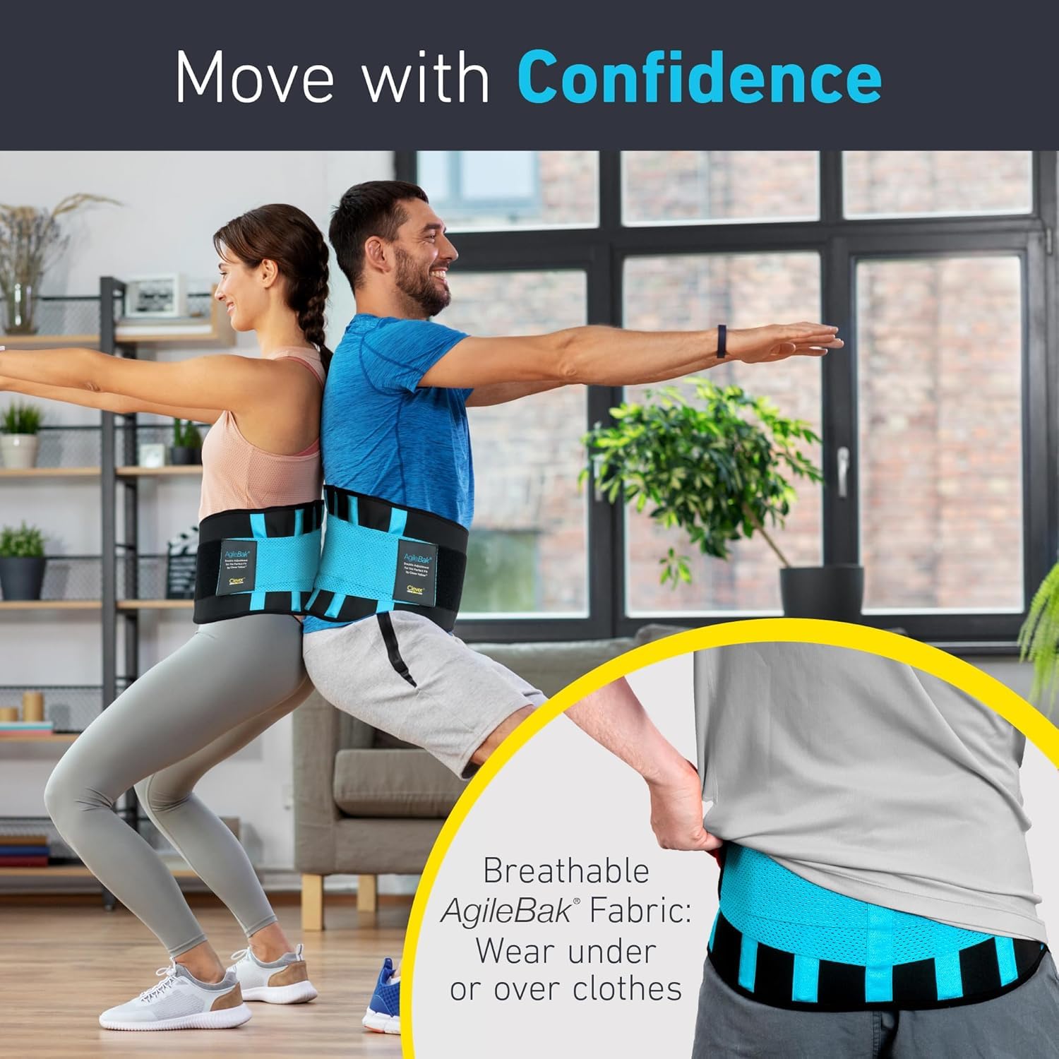 Thumbnail 6 de Clever Yellow Premium Back Support Belt (Lumbar Support Brace) – Adjustable Neoprene Lower Back Support, Size L