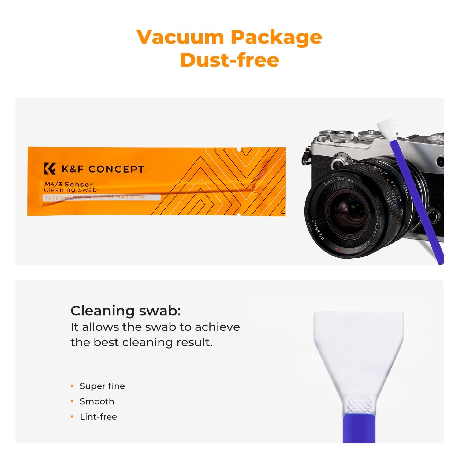 Thumbnail 2 de K&F CONCEPT Micro Four Thirds Sensor Cleaning Kit — 10 x 12mm Swabs + 20ml Cleaner