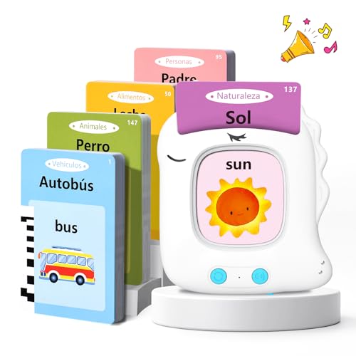 Tarjetas Flash Parlantes VISATOR 112 Tarjetas Bilingüe Español-Inglés para Niños 2+ Años