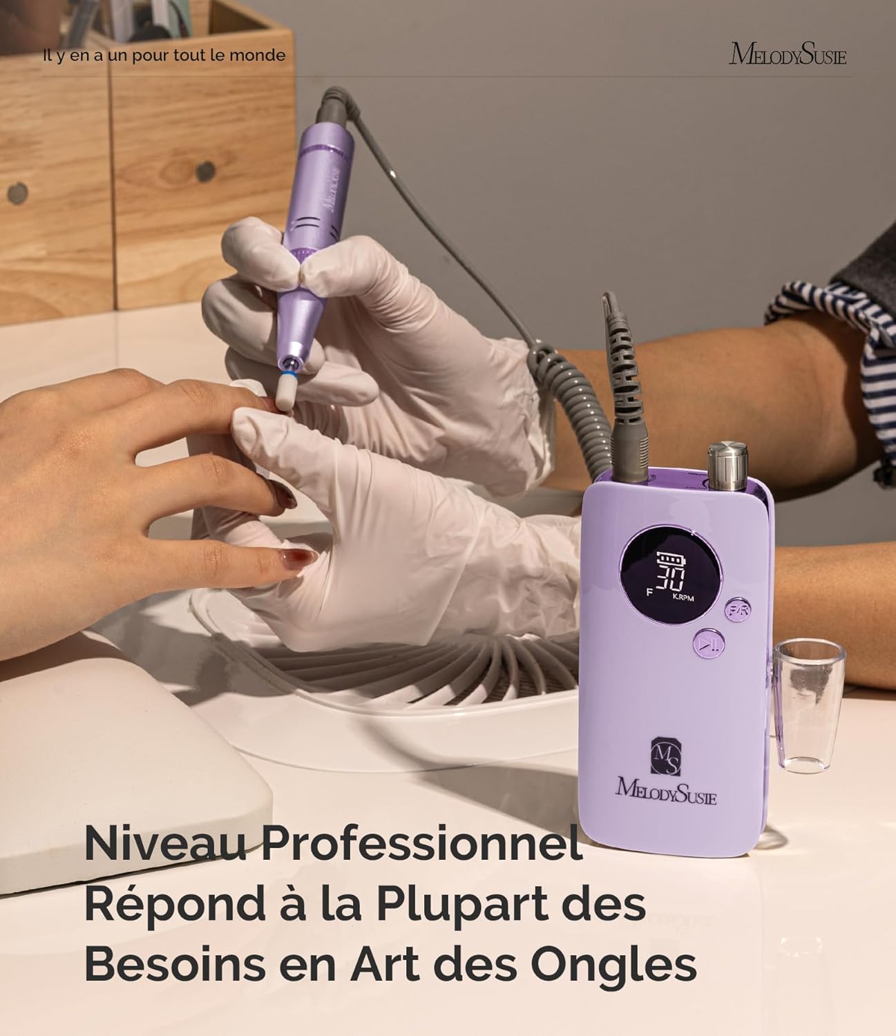 Thumbnail 4 de MelodySusie SC320F ponceuse électrique pour ongles sans fil 30 000 tr/min, rechargeable, avec 6 embouts