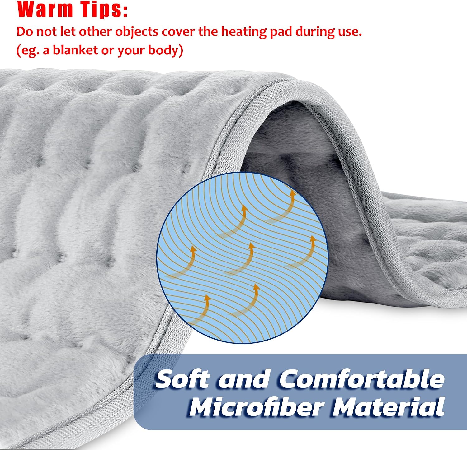 Thumbnail 1 de VIBOOS Electric Heating Pad, 24" x 12", 6 Heat Settings, Auto Shutoff