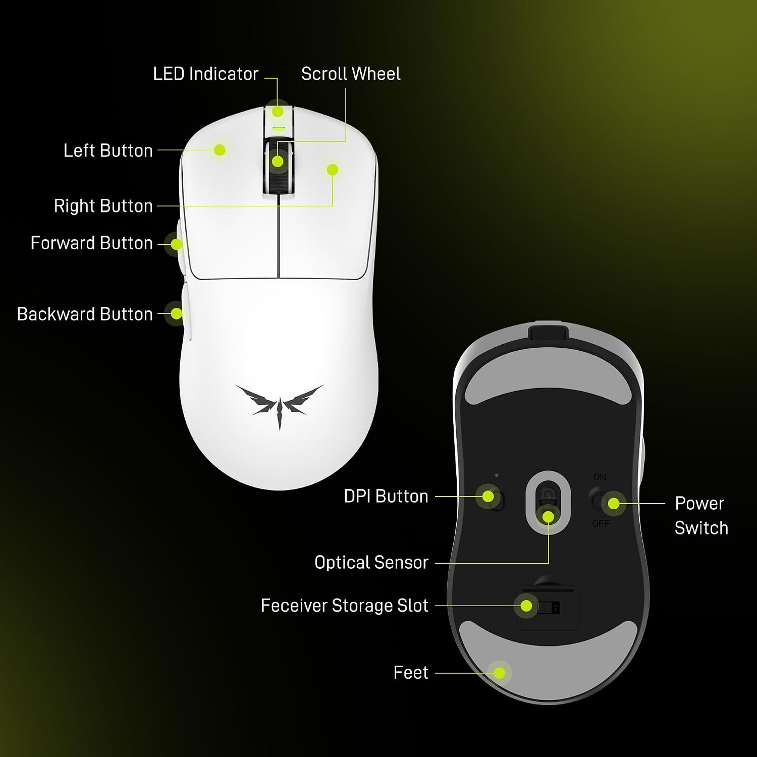 Thumbnail 6 de VGN Dragonfly F1 Pro Wireless Gaming Mouse (49g, PAW3395, up to 26K DPI) — White