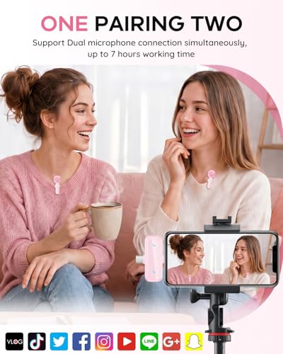 Detalle de Bayanbulu Wireless Mini Lavalier Microphone (2 Pack) for iPhone/Android