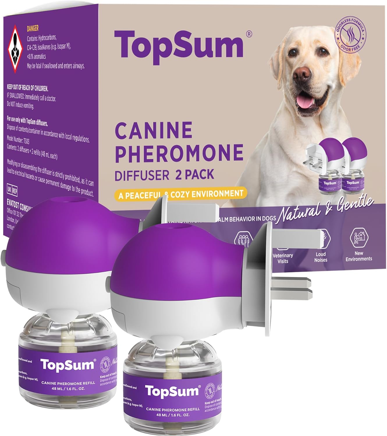 Detalle de TopSum Dog Calming Plug In 700 sq ft 2 Pack
