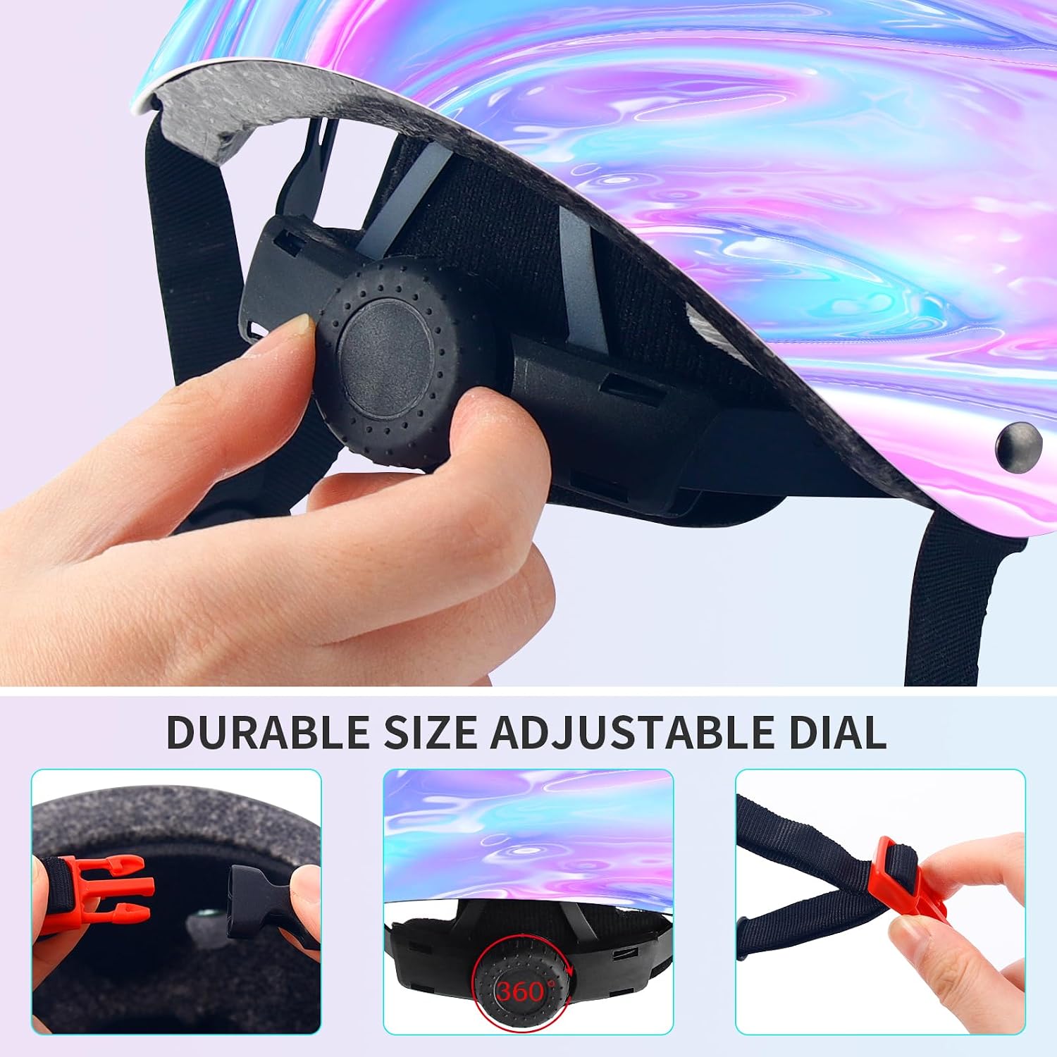 Detalle de JEEFREE Adjustable Color Gradient Toddler Bike Helmet for 3-14+ Ages