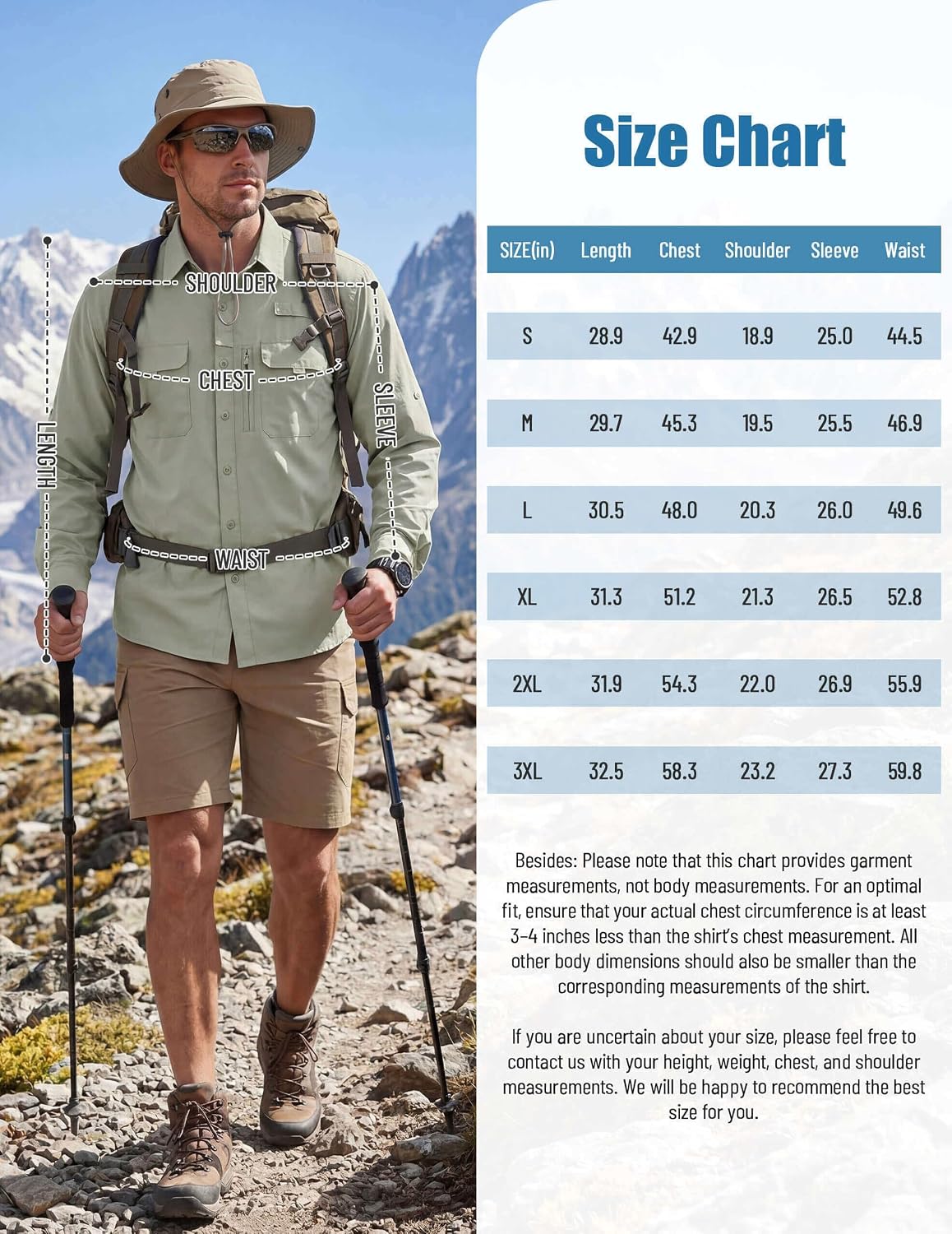 Thumbnail 6 de WULFUL Men's Sun Protection Fishing Shirts UPF 50+ Lightweight Quick Dry Long Sleeve with Roll-Up Cuffs