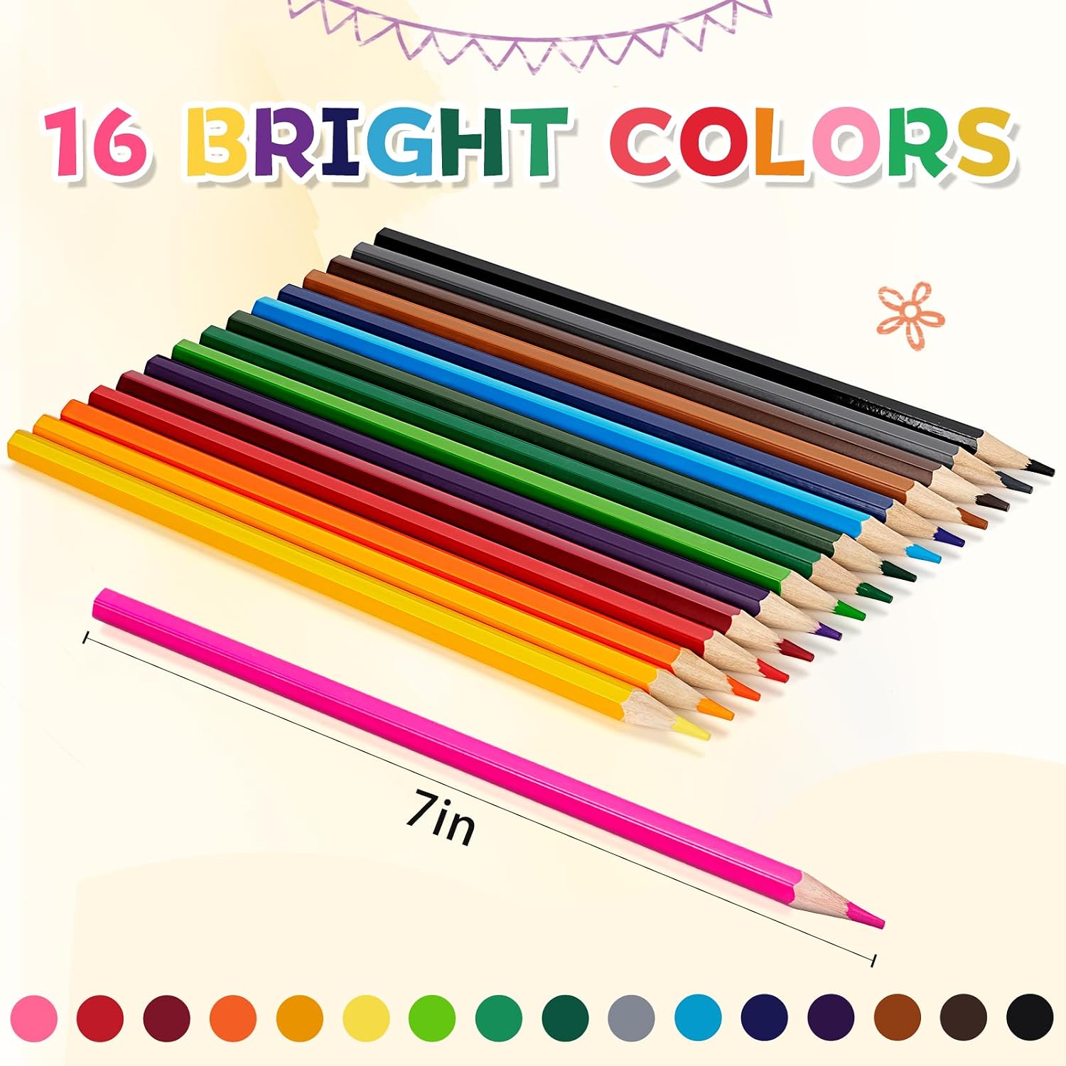 Detalle 2 de YEGEER 288-Count Colored Pencils Bulk: 16 Assorted Colors, Pre-Sharpened for Kids, Adults, and Teachers