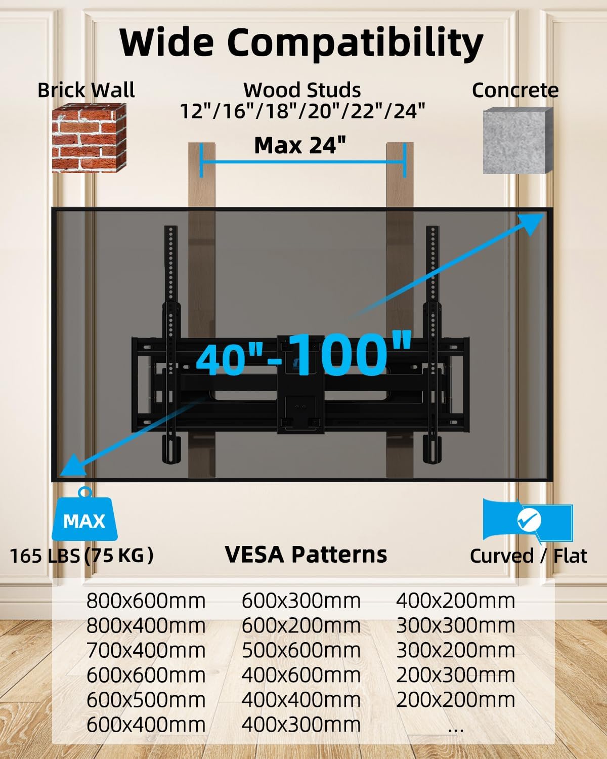 Thumbnail 1 de HOME VISION HV6802 77cm Long Reach TV Mount