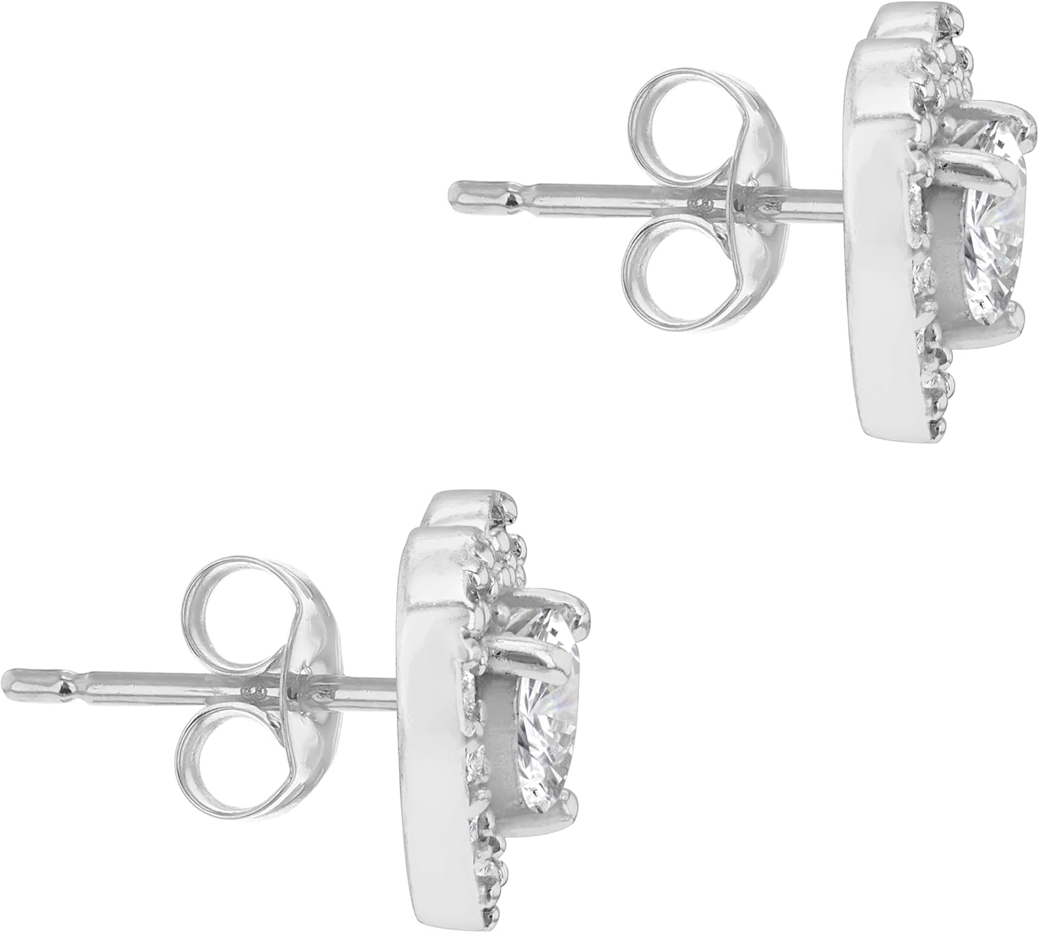 Thumbnail 2 de Amazon Essentials boucles d’oreilles clous en argent sterling à cœur pavé