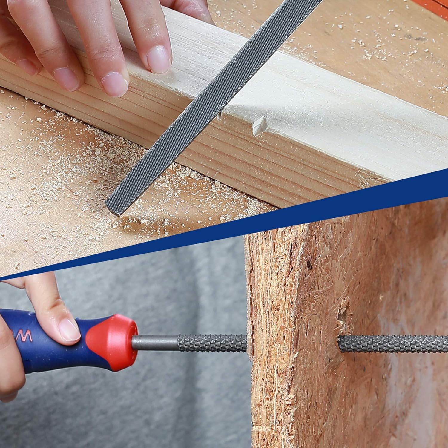 Thumbnail 4 de WORKPRO 200 mm Wood Rasp & Metal File Set (6-Piece) with Soft-Grip Handles