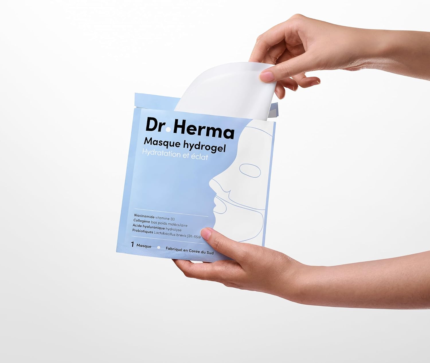 Detalle de Dr. Herma Masque Hydrogel Collagène & Acide Hyaluronique – masque visage K-beauty hydratation intense anti-âge