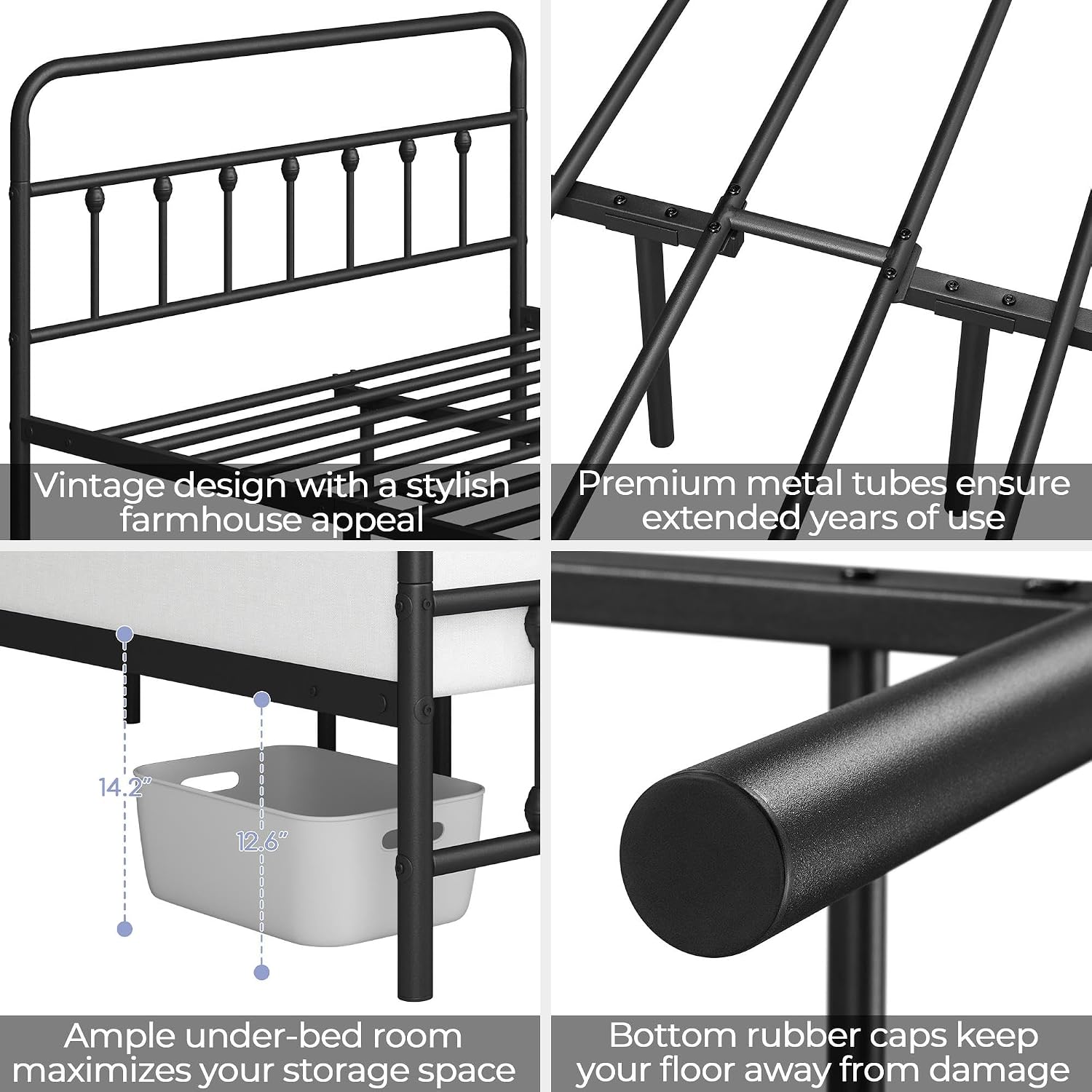 Detalle de Yaheetech Metal Platform Bed Frame Queen