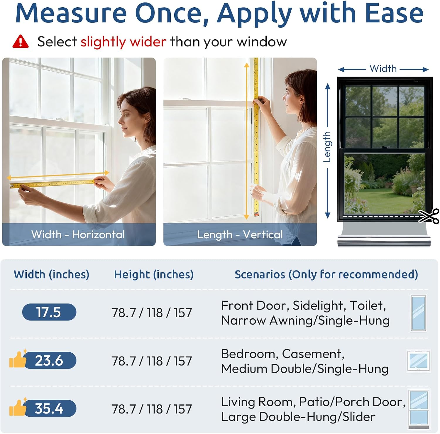 Thumbnail 6 de rabbitgoo One Way Privacy Window Film with Tools (Silver) 35.4" x 13.1' — UV Blocking, Heat Control, Static Cling, No Glue
