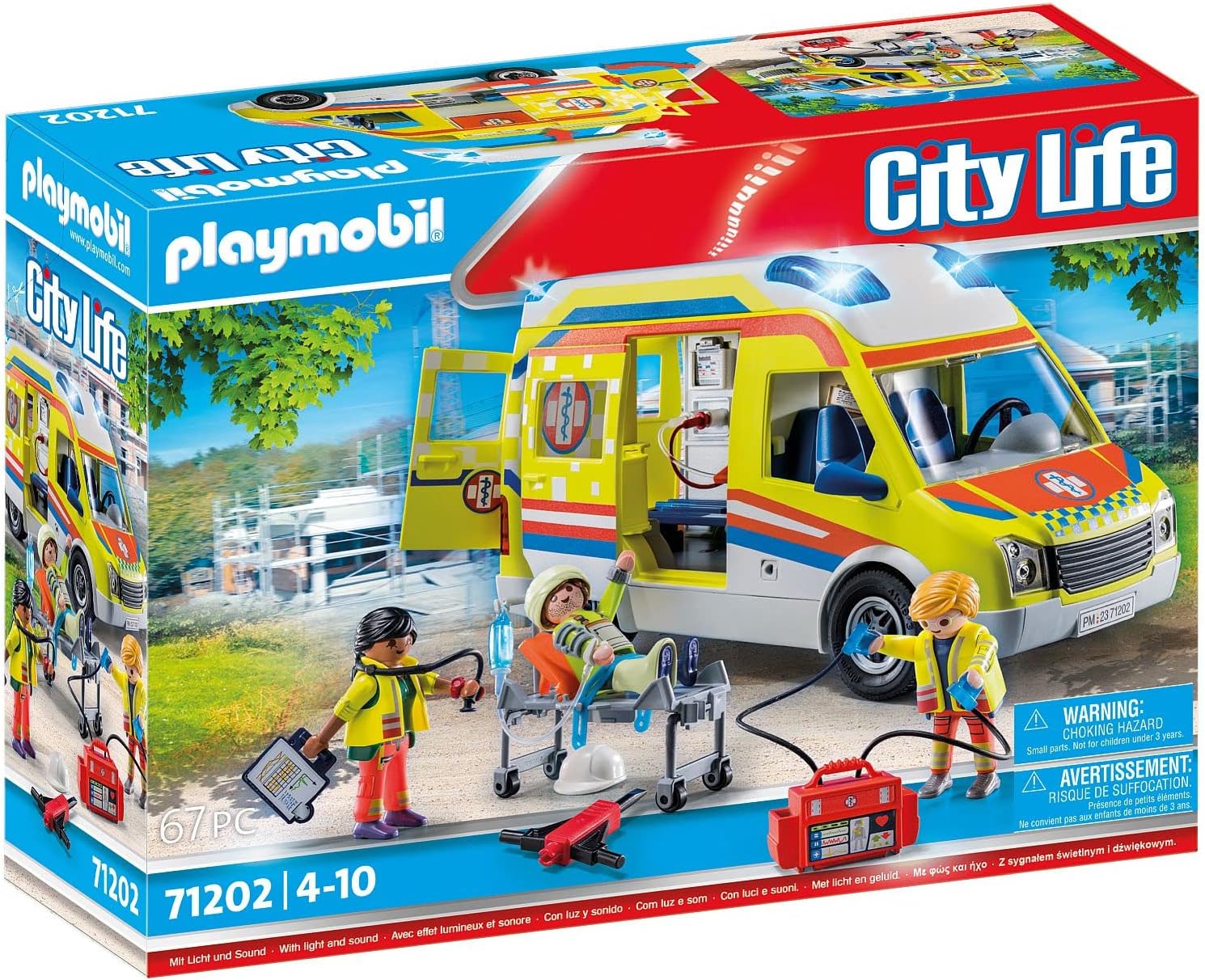 Thumbnail 1 de PLAYMOBIL City Life Rettungswagen 71202 – Licht & Sound, 67-teilig, ab 4 Jahren