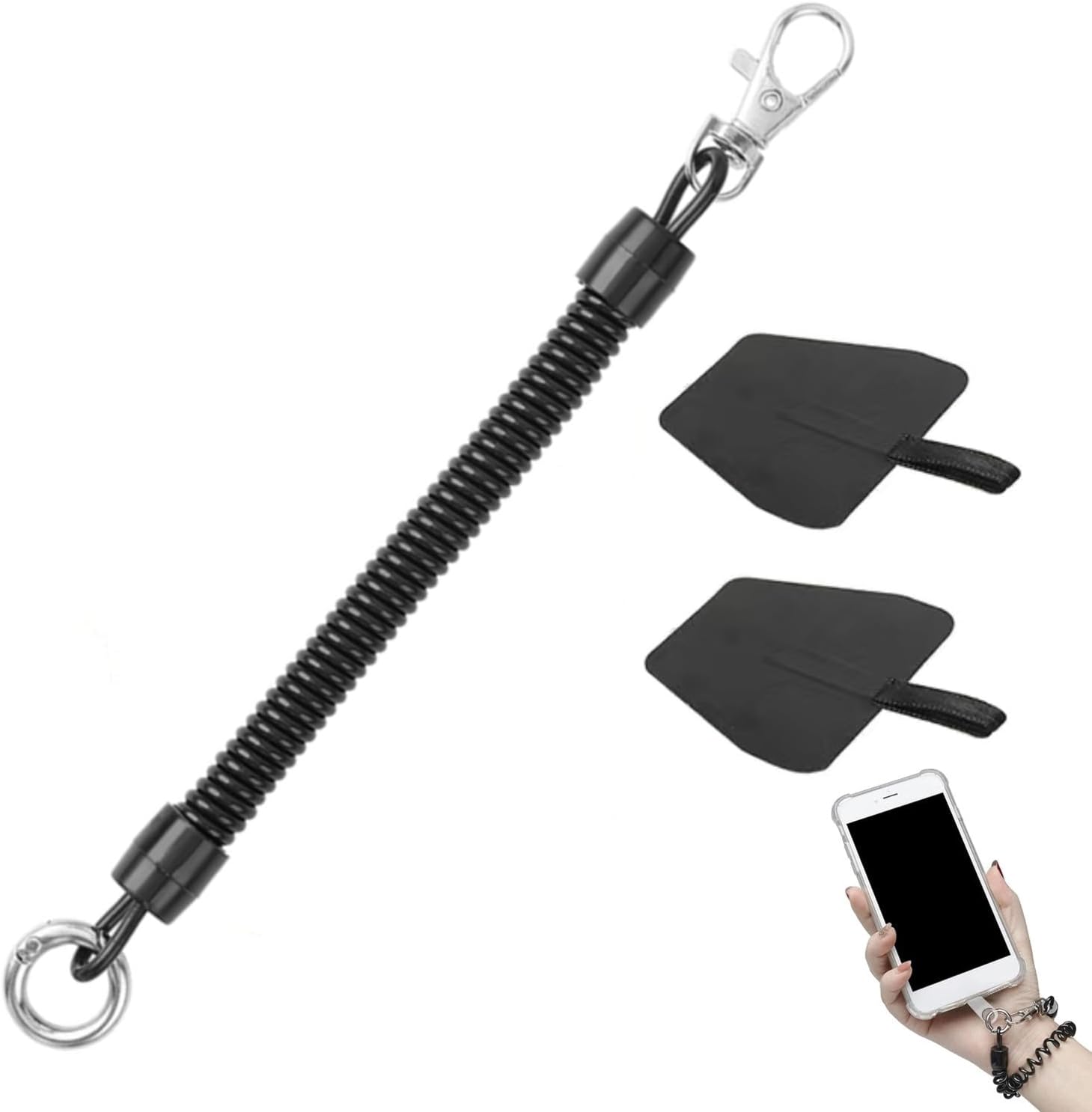 Detalle de Phone Lanyard for Phone Case Universal Theftproof Elastic Wrist Strap (2 Packs)