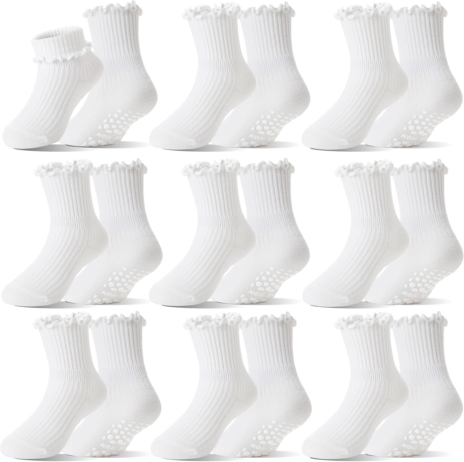 Thumbnail 6 de Ruffle Grip Socks, Cotton