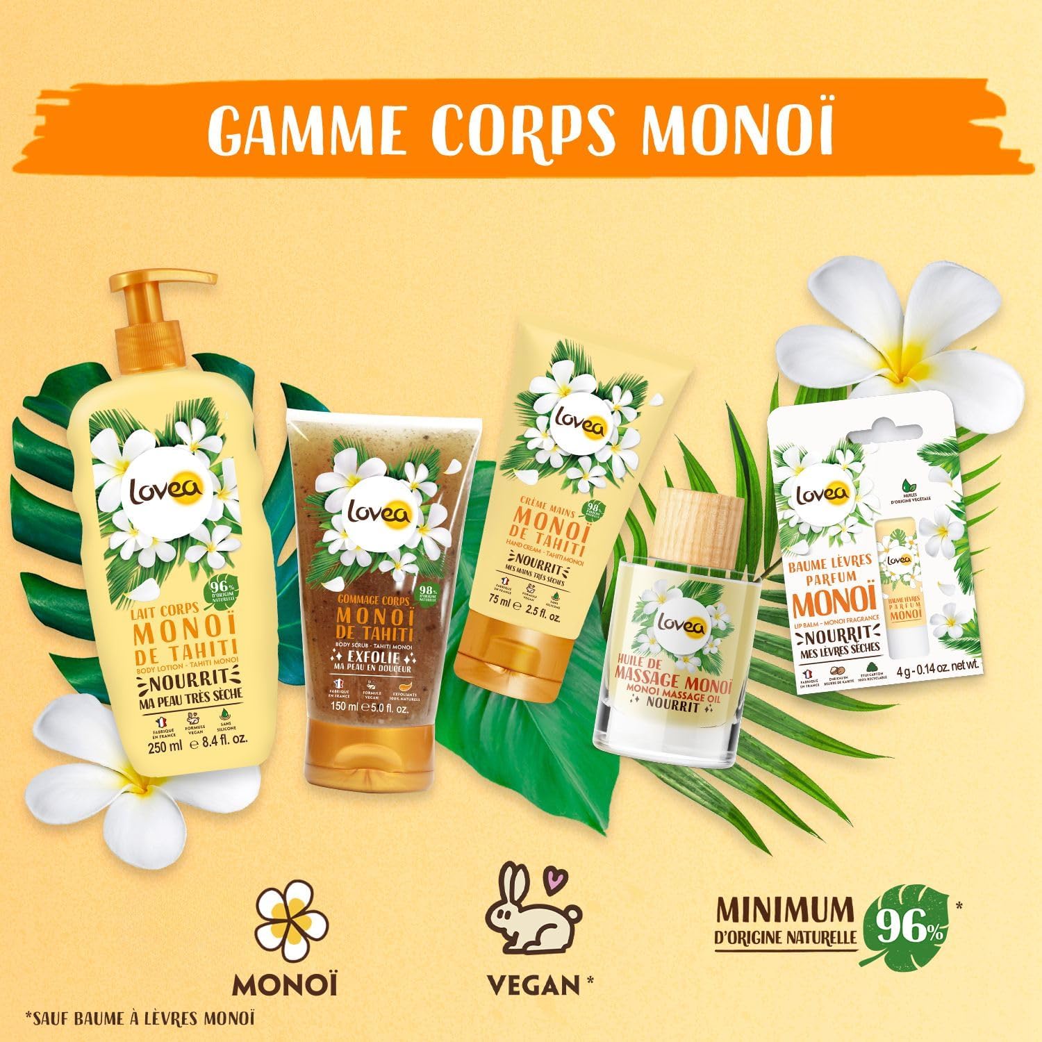 Thumbnail 4 de Lovea Lait Corps Monoï de Tahiti – Nourrit & Adoucit (peaux très sèches), 96% d’origine naturelle, sans silicone, vegan, fabriqué en France