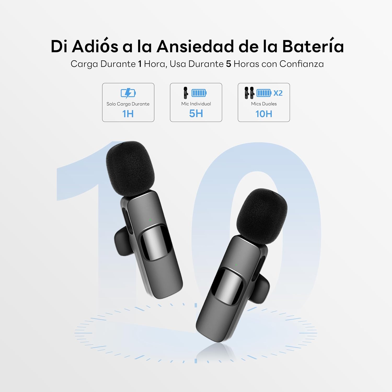 Detalle de Qhot Micrófono Inalámbrico Dual para iPhone y Android con Cancelación DSP