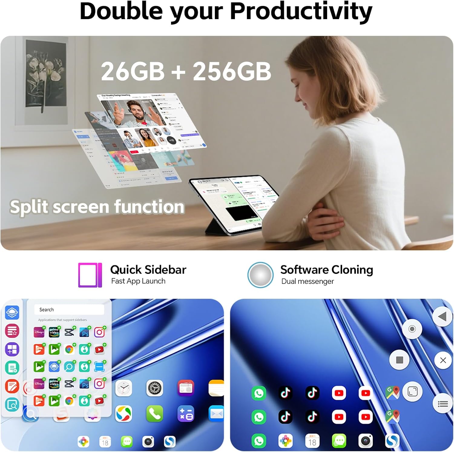 Thumbnail 5 de TECLAST T65: Tablet 13,4" con 120 Hz, 26 GB RAM, doppia SIM 4G/5G e kit completo (tastiera + penna)