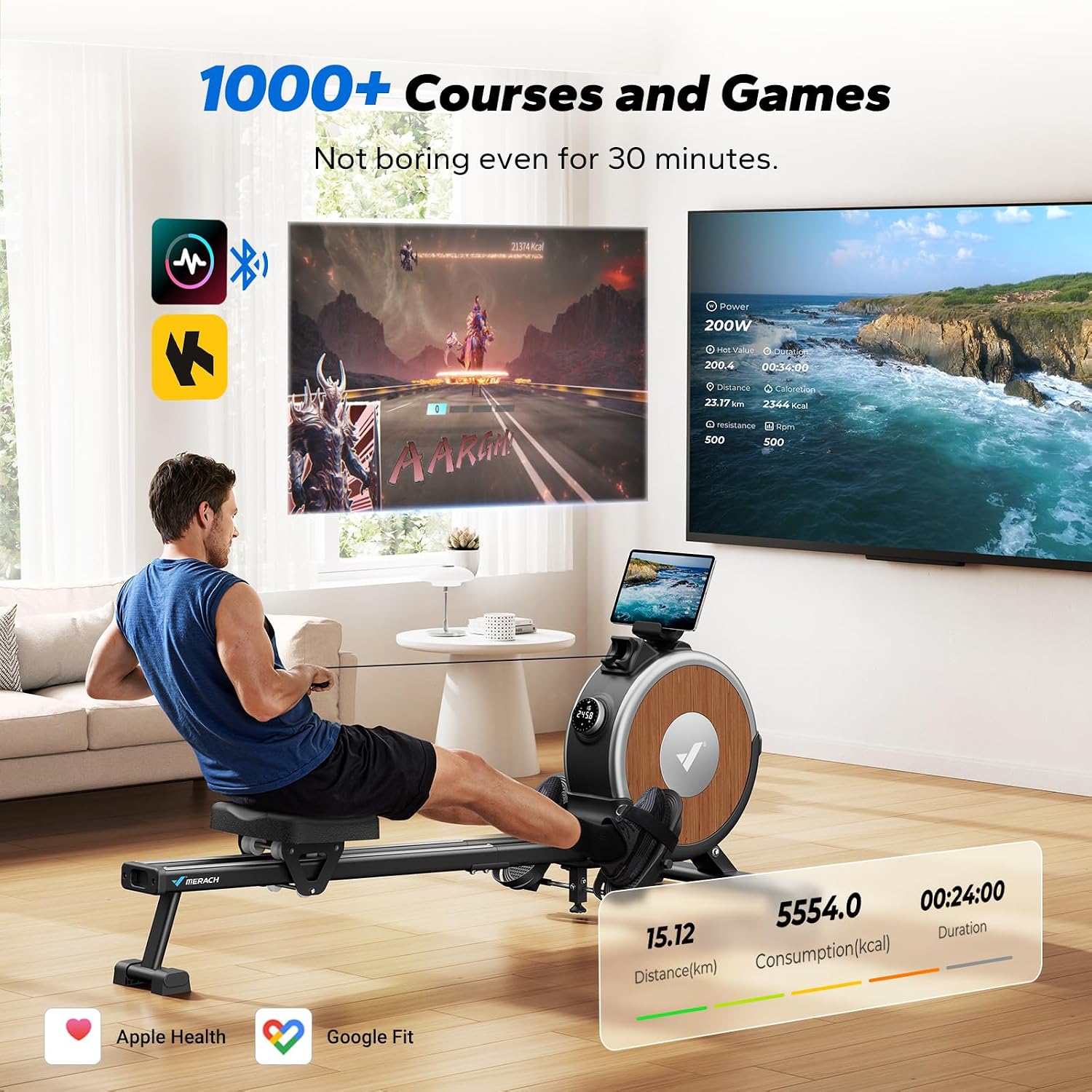 Thumbnail 4 de MERACH Rowing Machine for Home Gym — 16 Resistance Levels, Quiet Magnetic Rower