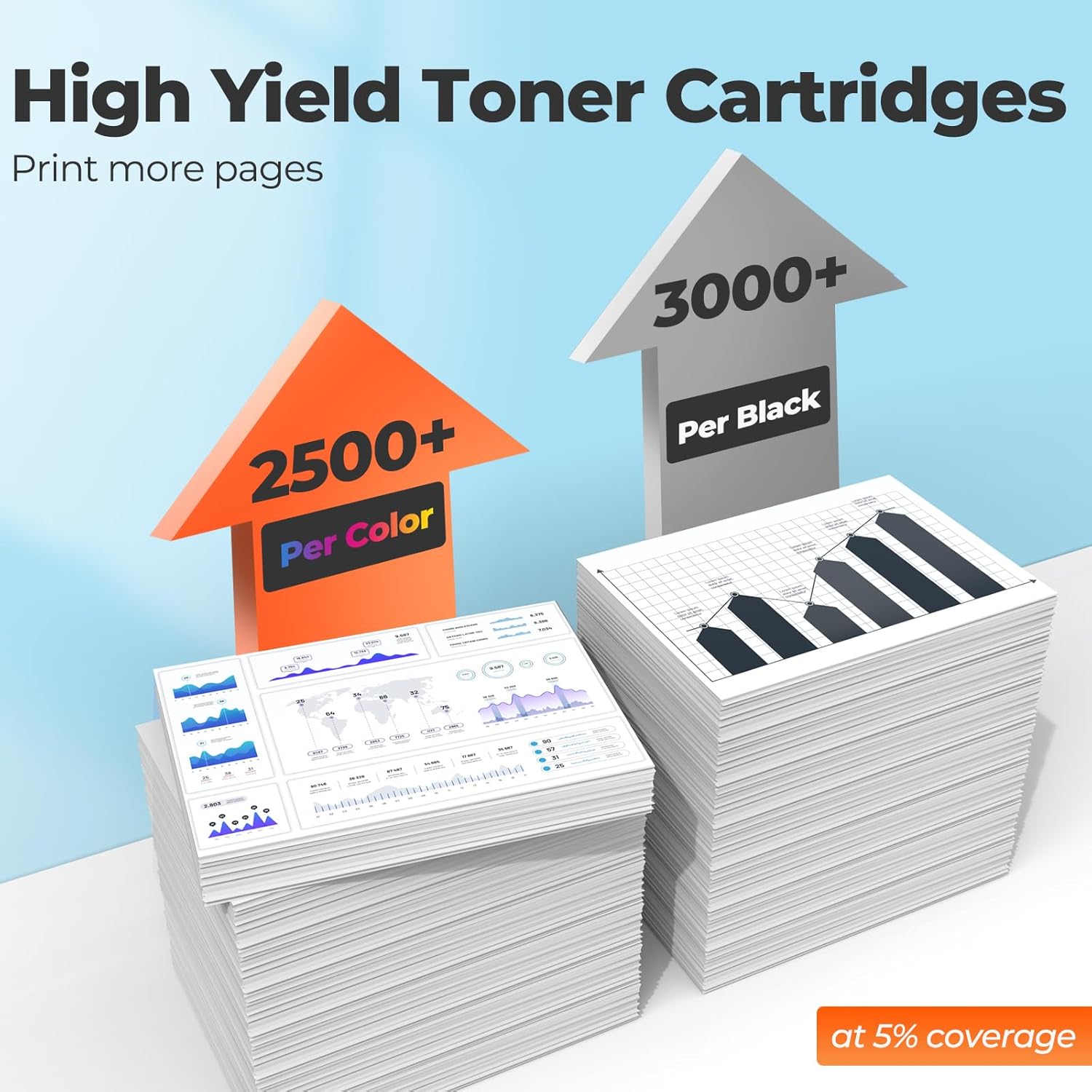 Detalle de 414A Toner Cartridge 4 Pack High Yield MFP M479fdw (With Chip) — Compatible for HP Color LaserJet Pro Series