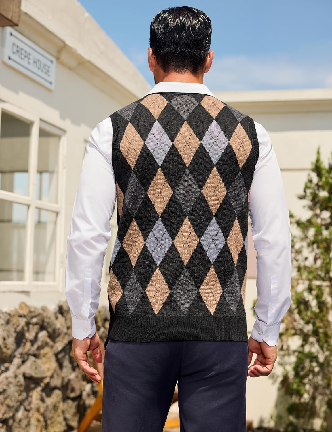 Thumbnail 4 de Sykooria Pullunder Herren Ärmellose Strickweste V‑Ausschnitt S-XXL