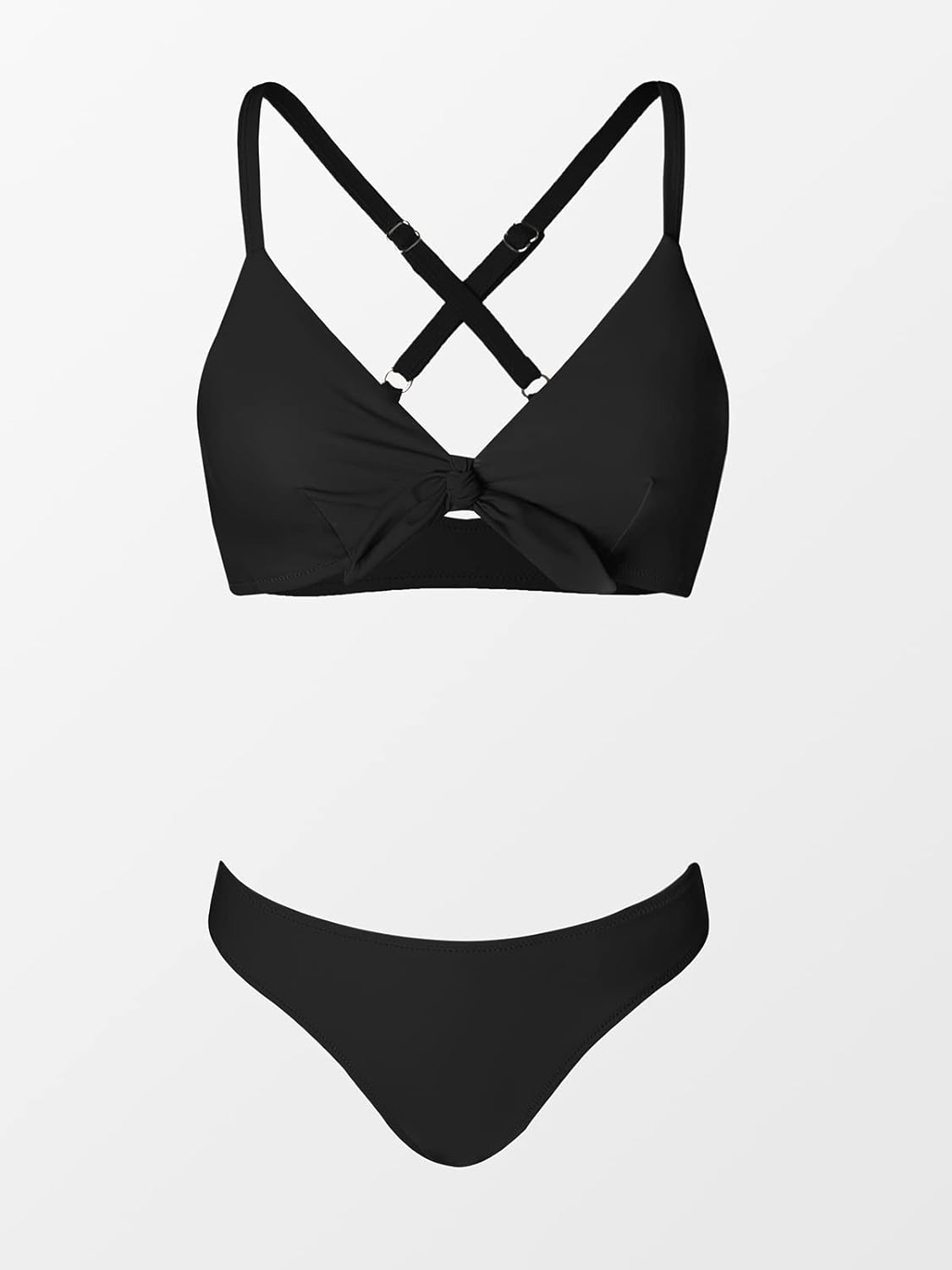 Detalle de CUPSHE Set Bikini Regolabili con Nodo Stampe Floreali Rosso per Donna