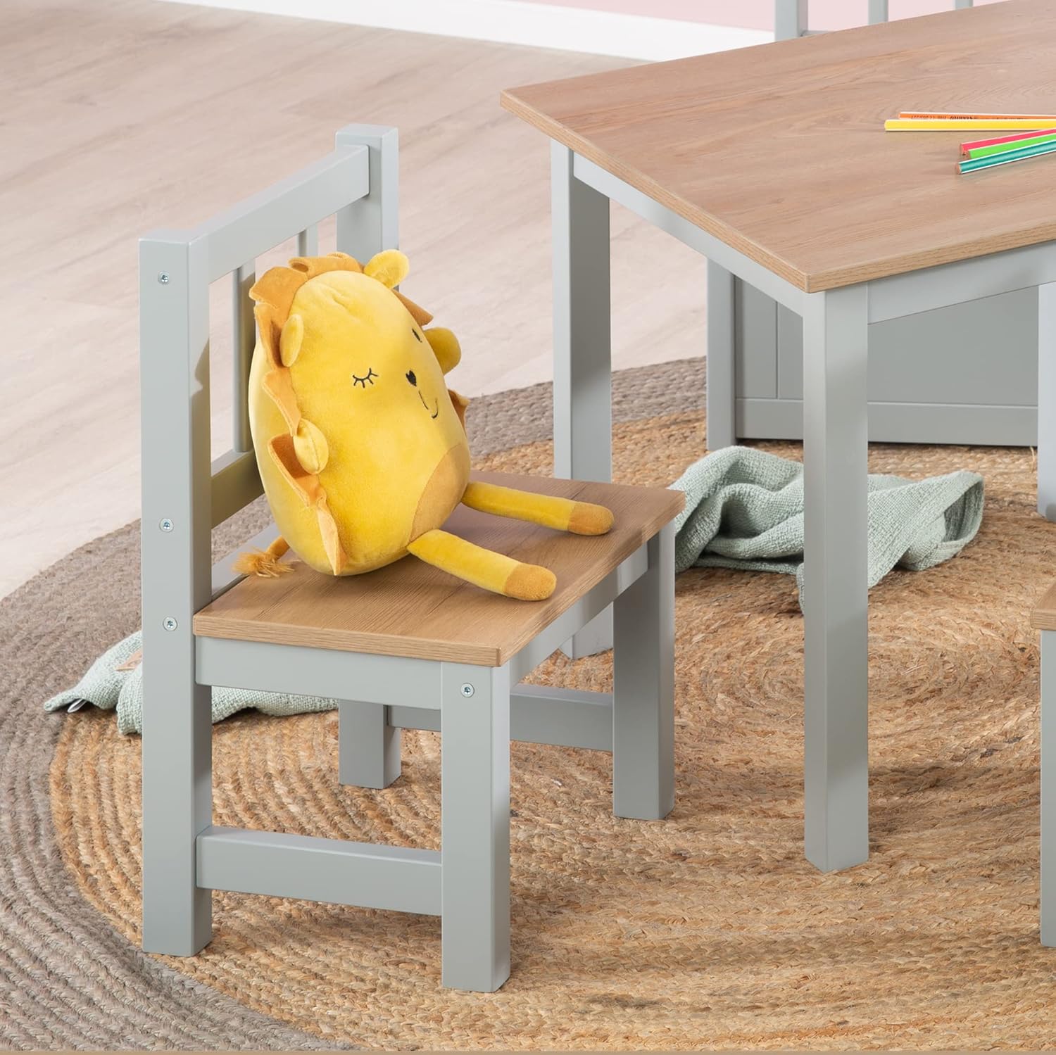 Thumbnail 6 de roba Kindersitzgruppe Woody – 2 Stühle, 1 Tisch, Holzdekor in Taupe