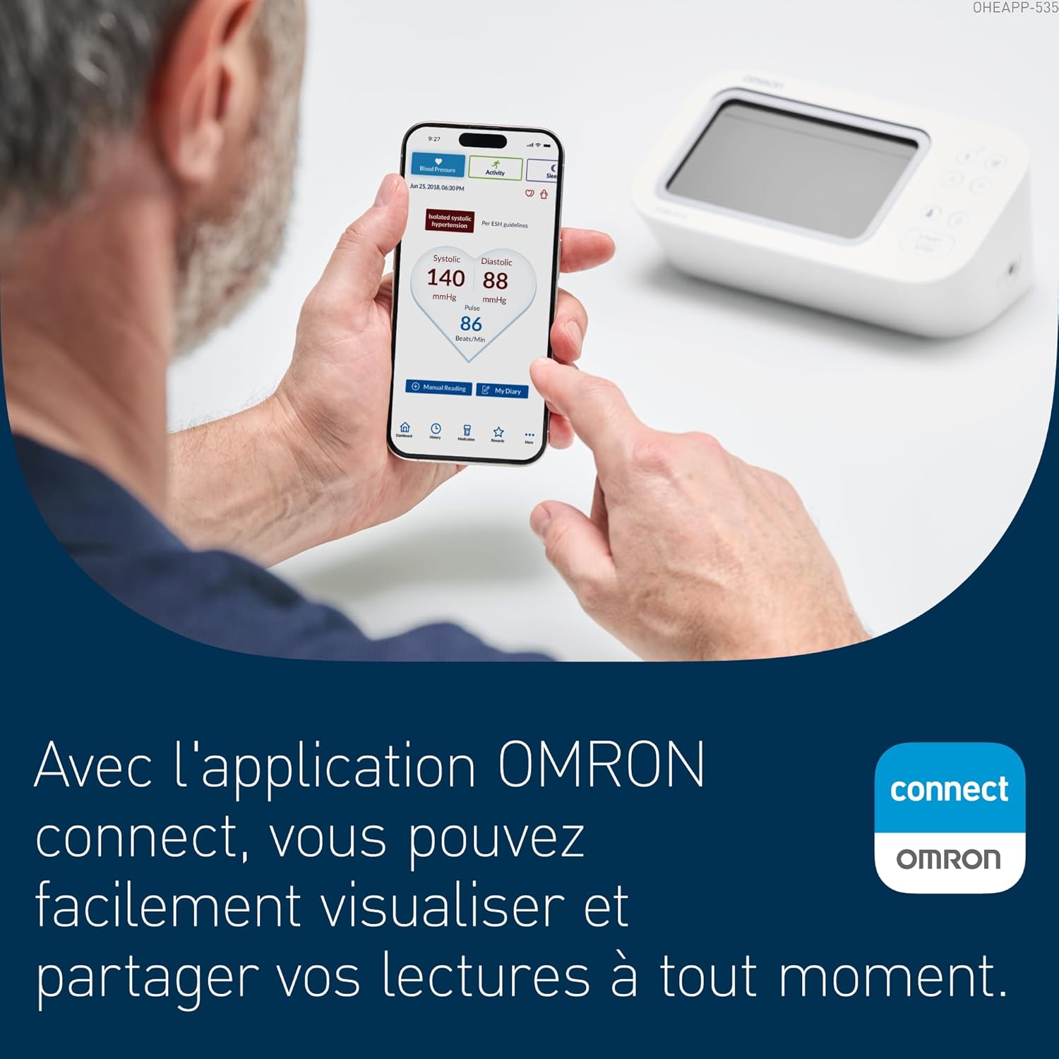 Detalle 2 de OMRON X7 Smart AFib : tensiomètre bras connecté pour le suivi fiable de la tension et du risque de fibrillation