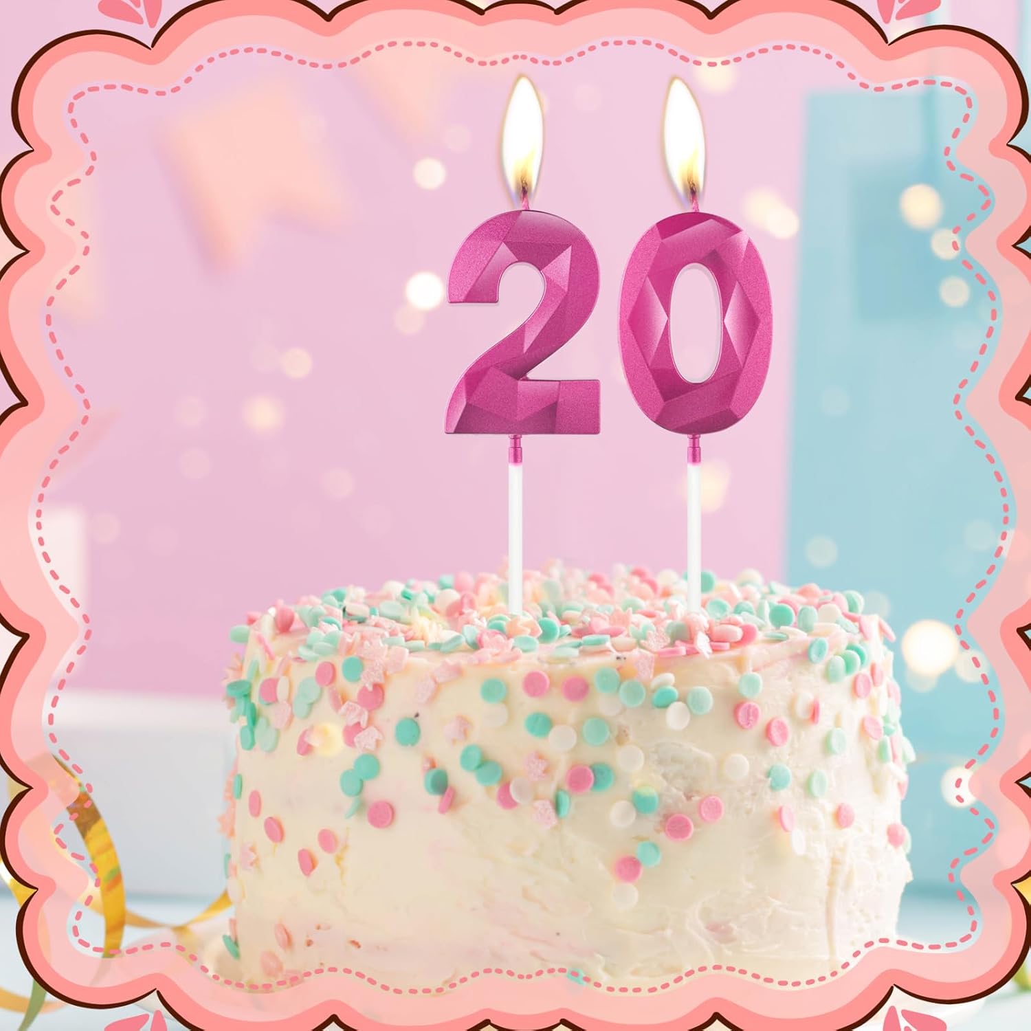 Thumbnail 2 de Yiran 3D Hot Pink Geburtstagskerzen (Ziffern 1 und 5) – Kuchendeko für Party & Torte