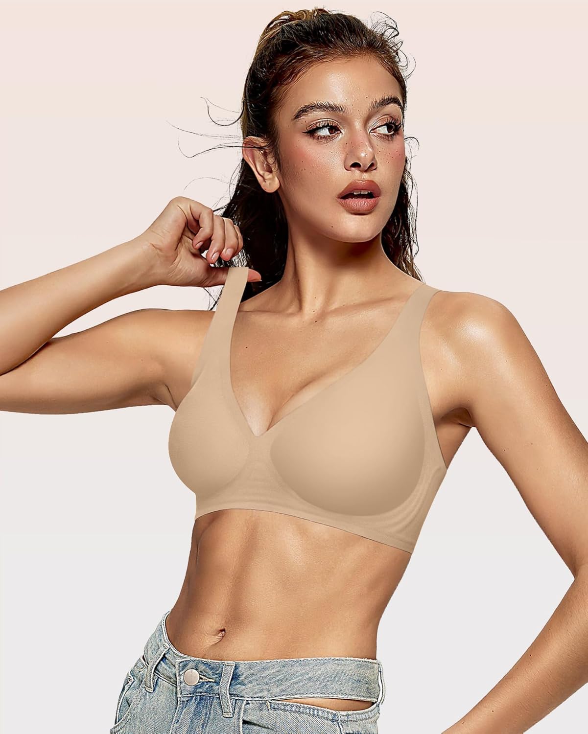 Thumbnail 3 de OEAK Deep V Wireless Bra for Women (No-Wire, Seamless Lift & Support)