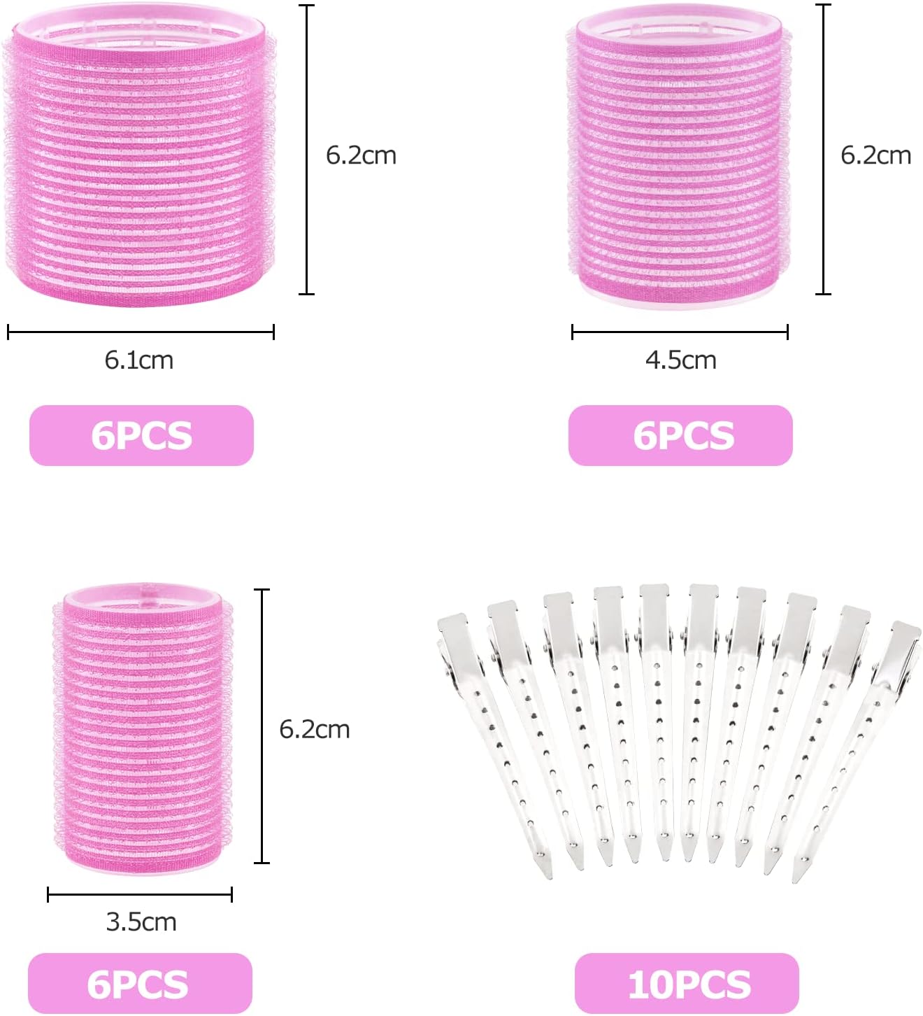 Thumbnail 1 de Carehabi – Lot de 28 bigoudis magiques heatless avec 10 pinces, rouleaux mousse pour cheveux courts à longs