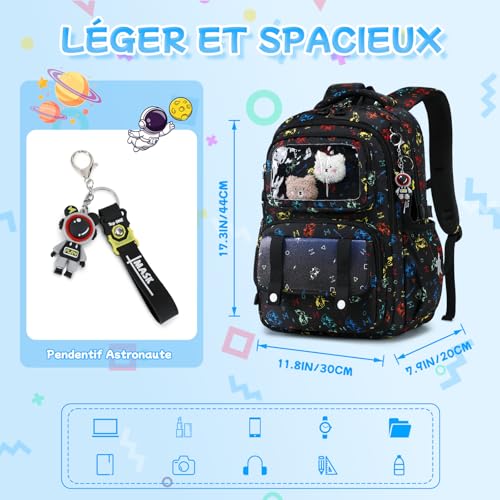 Detalle de Sisipoet Sac à Dos Cartable Garçon Imperméable pour Collège et Lycée