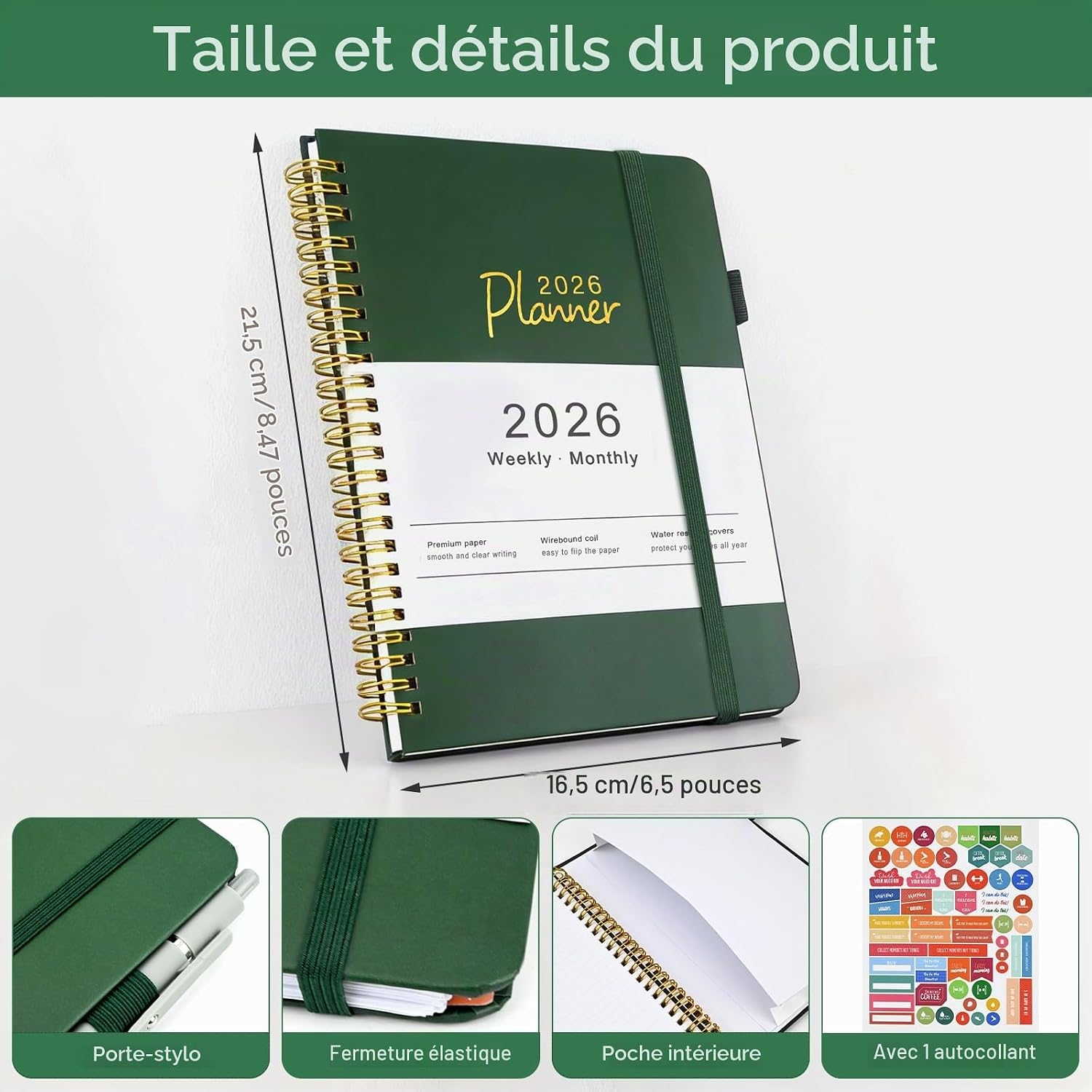 Detalle de Jukibole agenda 2026 A5 voor studenten, met week- en maandoverzicht